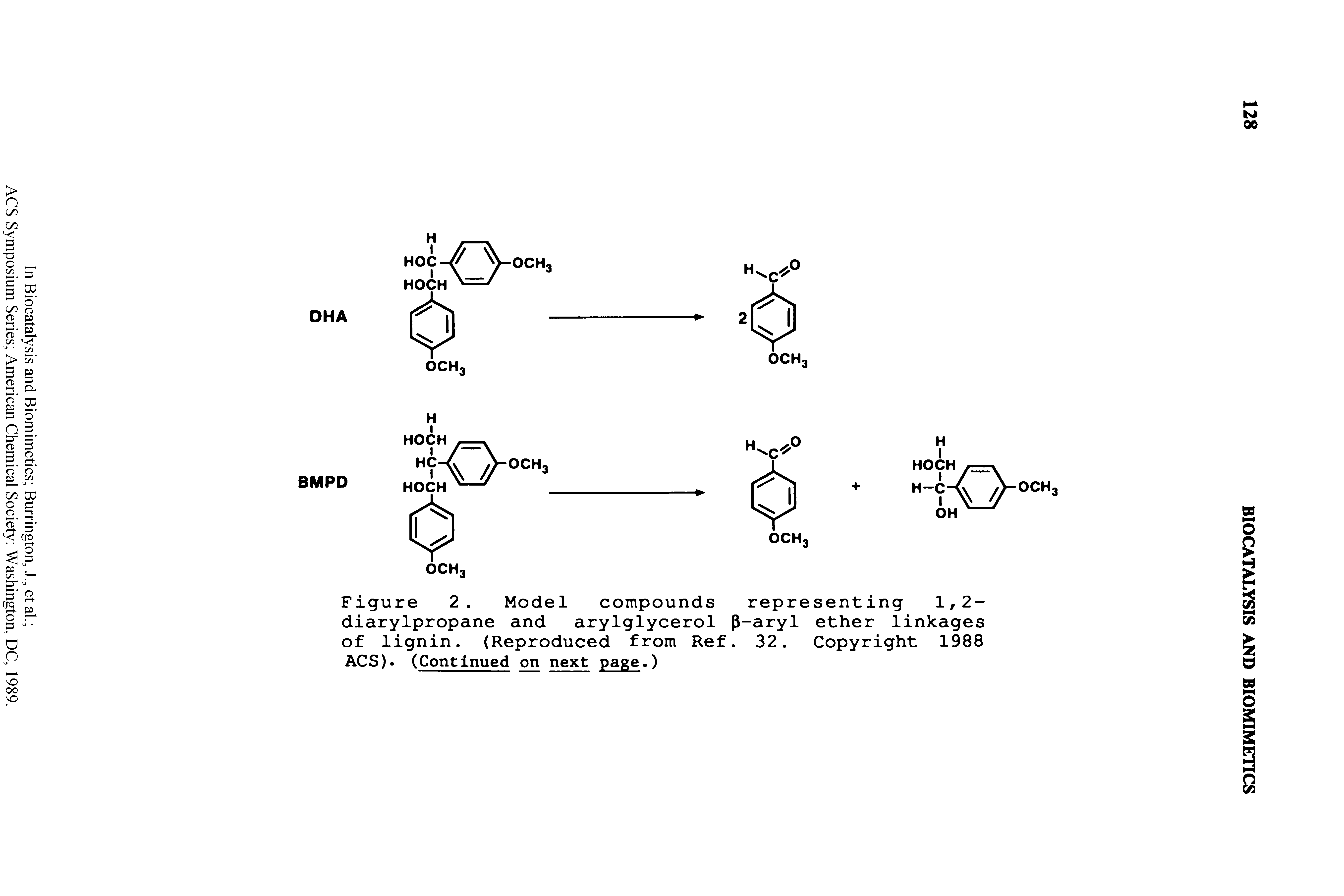 Figure 2. Model compounds representing 1,2-diarylpropane and arylglycerol [J-aryl ether linkages of lignin. (Reproduced from Ref. 32. Copyright 1988 ACS). (Continued on next page.)...