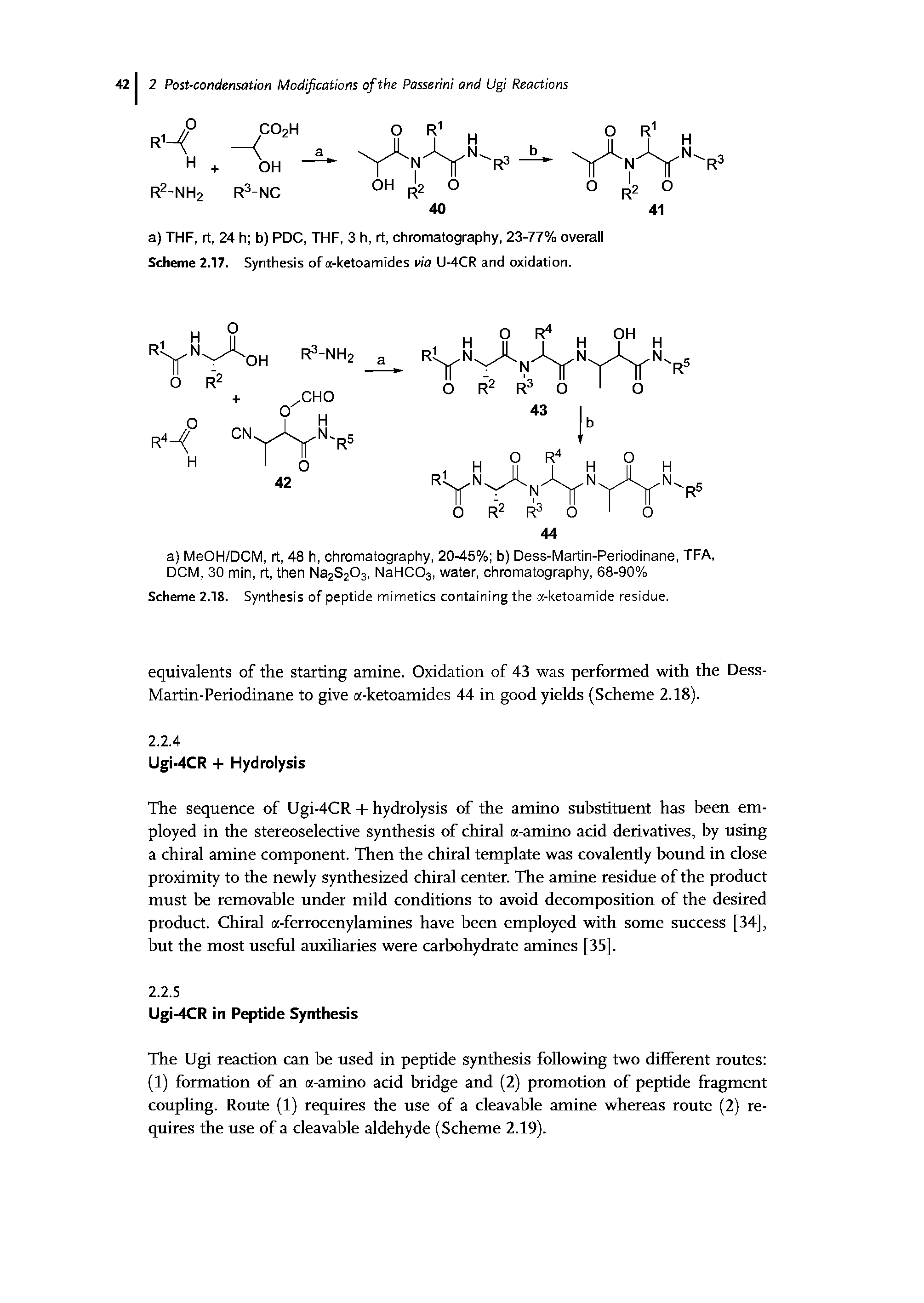 Scheme 2.18. Synthesis of peptide mimetics containing the a-ketoamide residue.