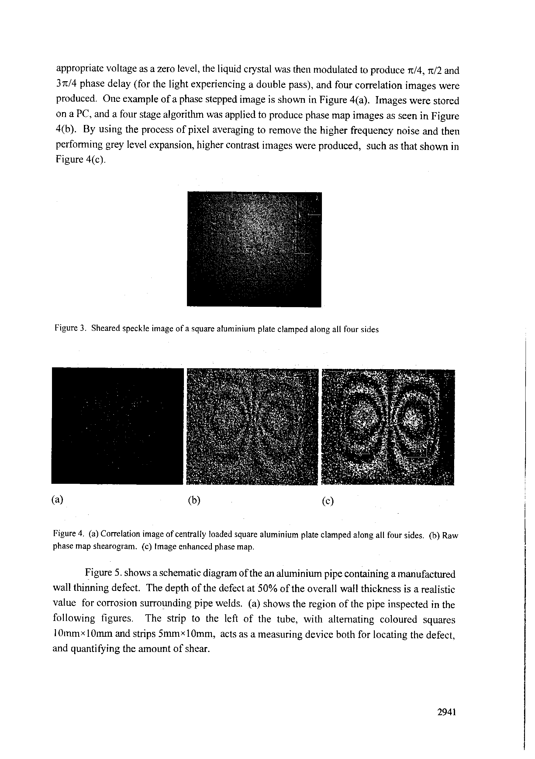 Figure 3. Sheared speckle image of a square aluminium plate clamped along all four sides...