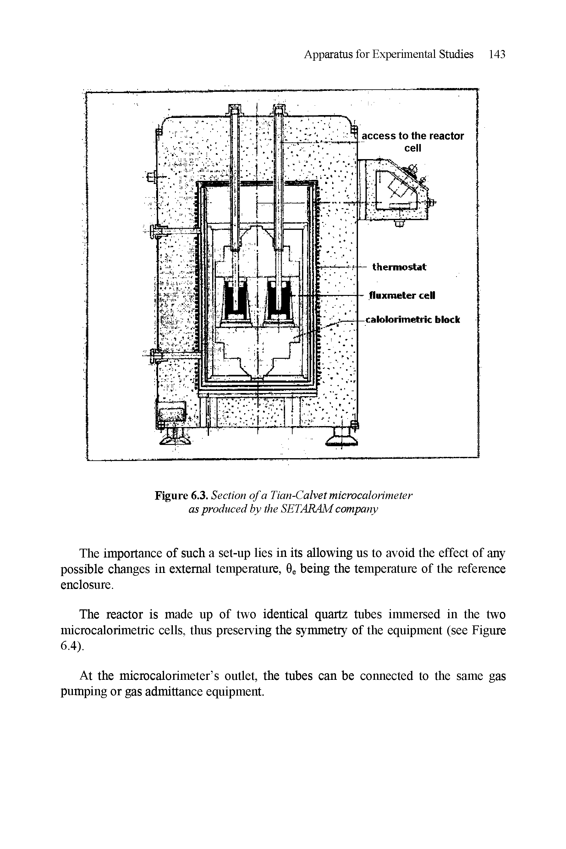 Figure 6.3. Section of a Tian-Calvet microcalorimeter as produced by the SETARAM company...