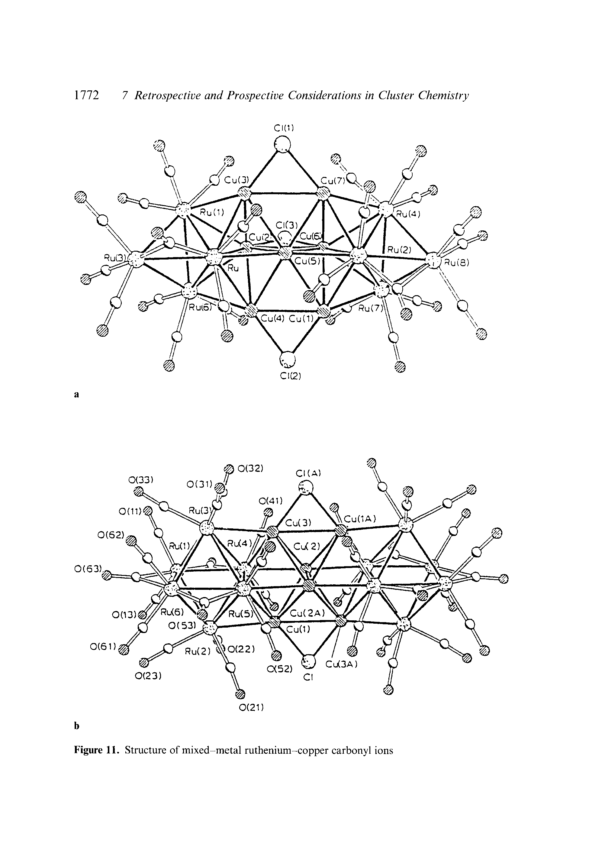 Figure 11. Structure of mixed-metal ruthenium-copper carbonyl ic...