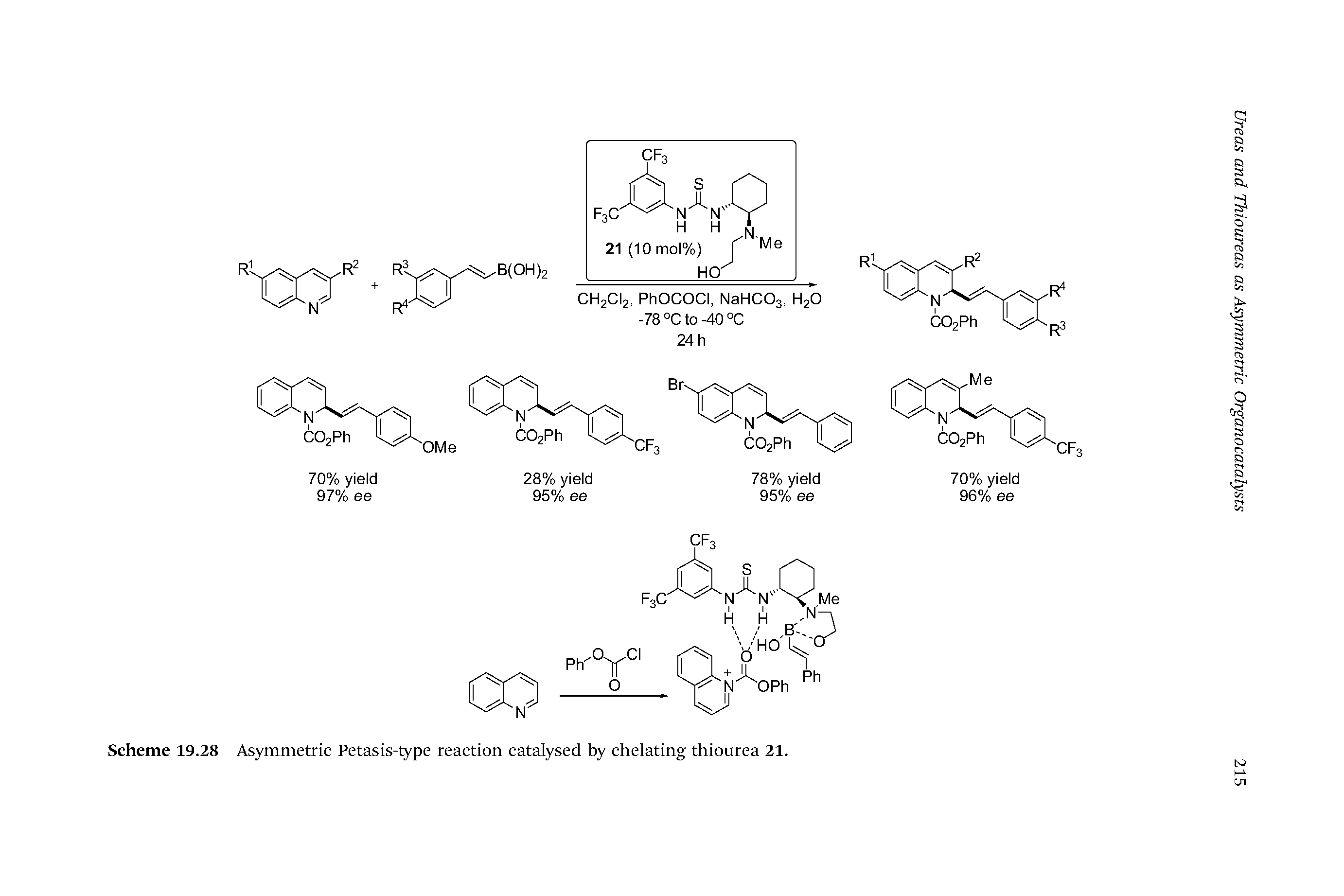 Scheme 19.28 Asymmetric Petasis-type reaction catalysed by chelating thiourea 21.