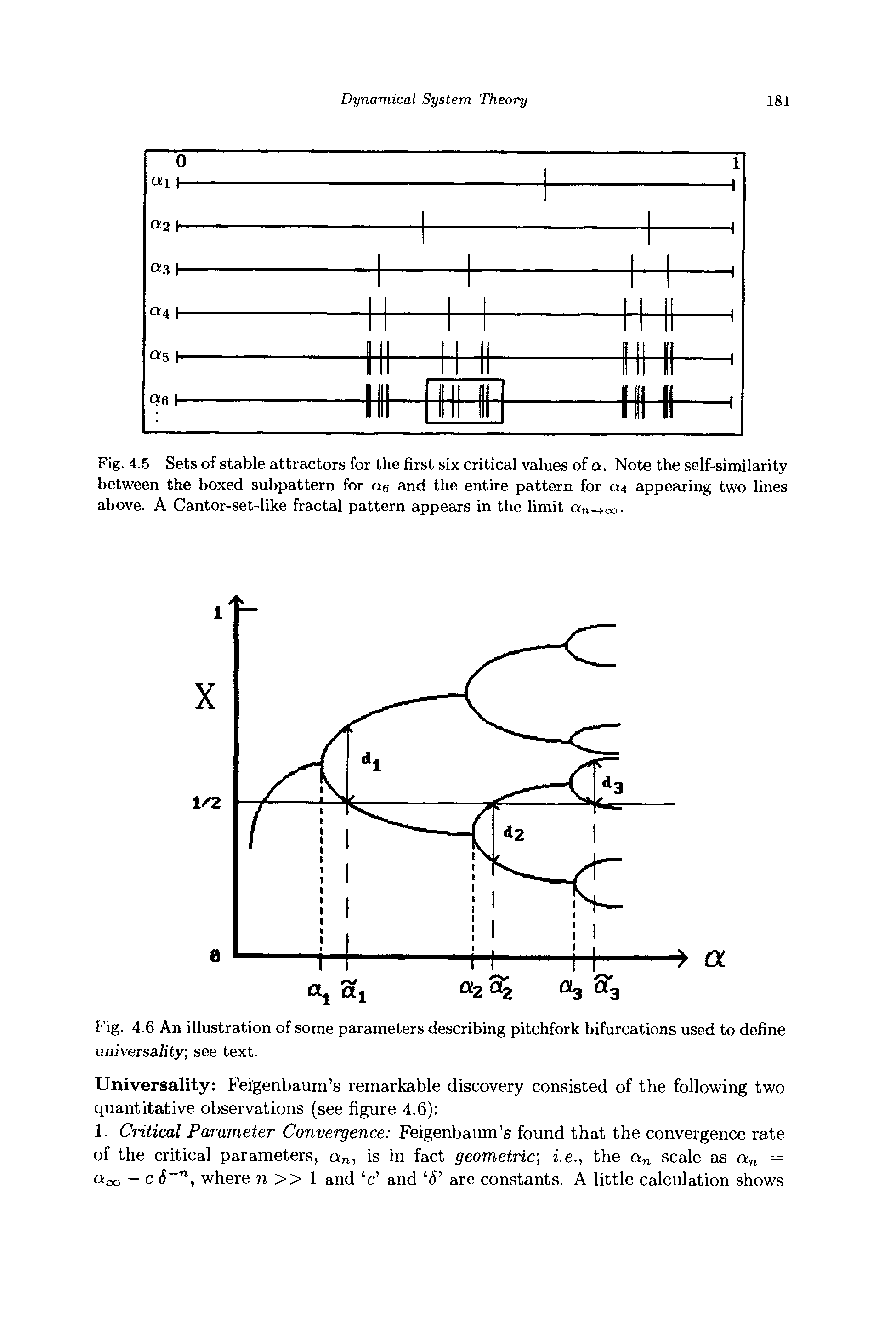 Fig. 4.6 An illustration of some parameters describing pitchfork bifurcations used to define universaJity see text.