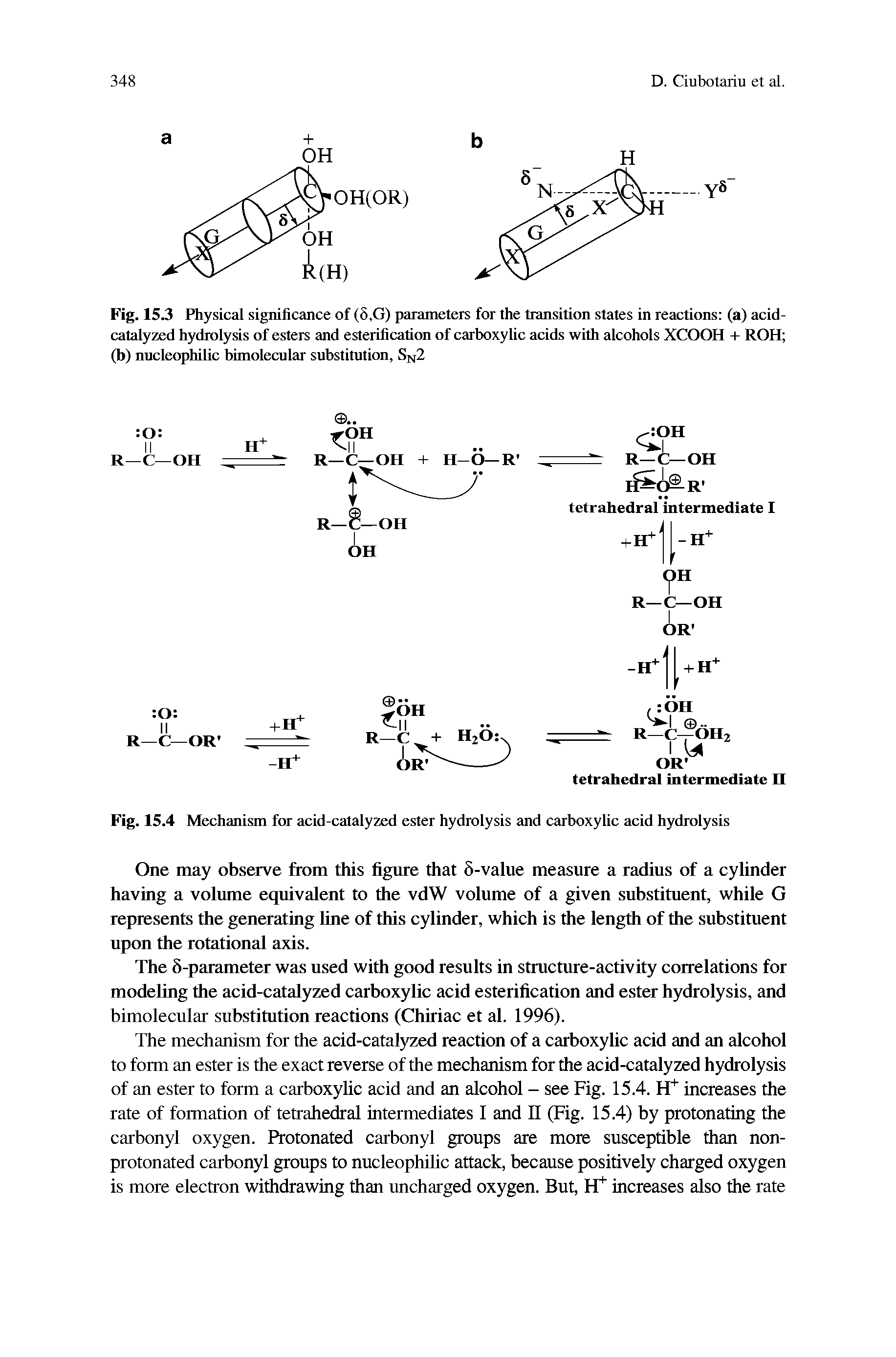 Fig. 15.4 Mechanism for acid-catalyzed ester hydrolysis and carboxylic acid hydrolysis...