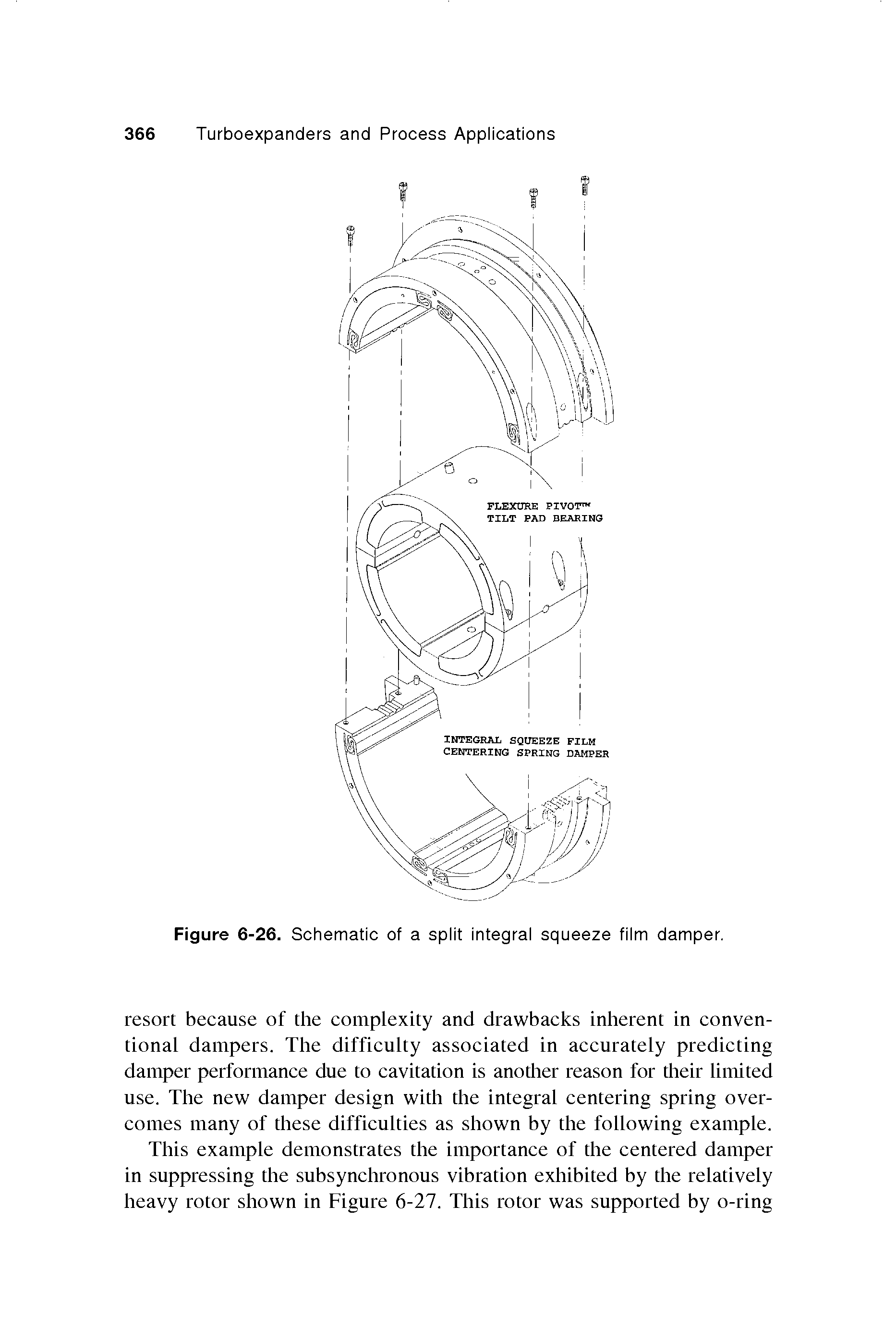 Figure 6-26. Schematic of a split integral squeeze film damper.