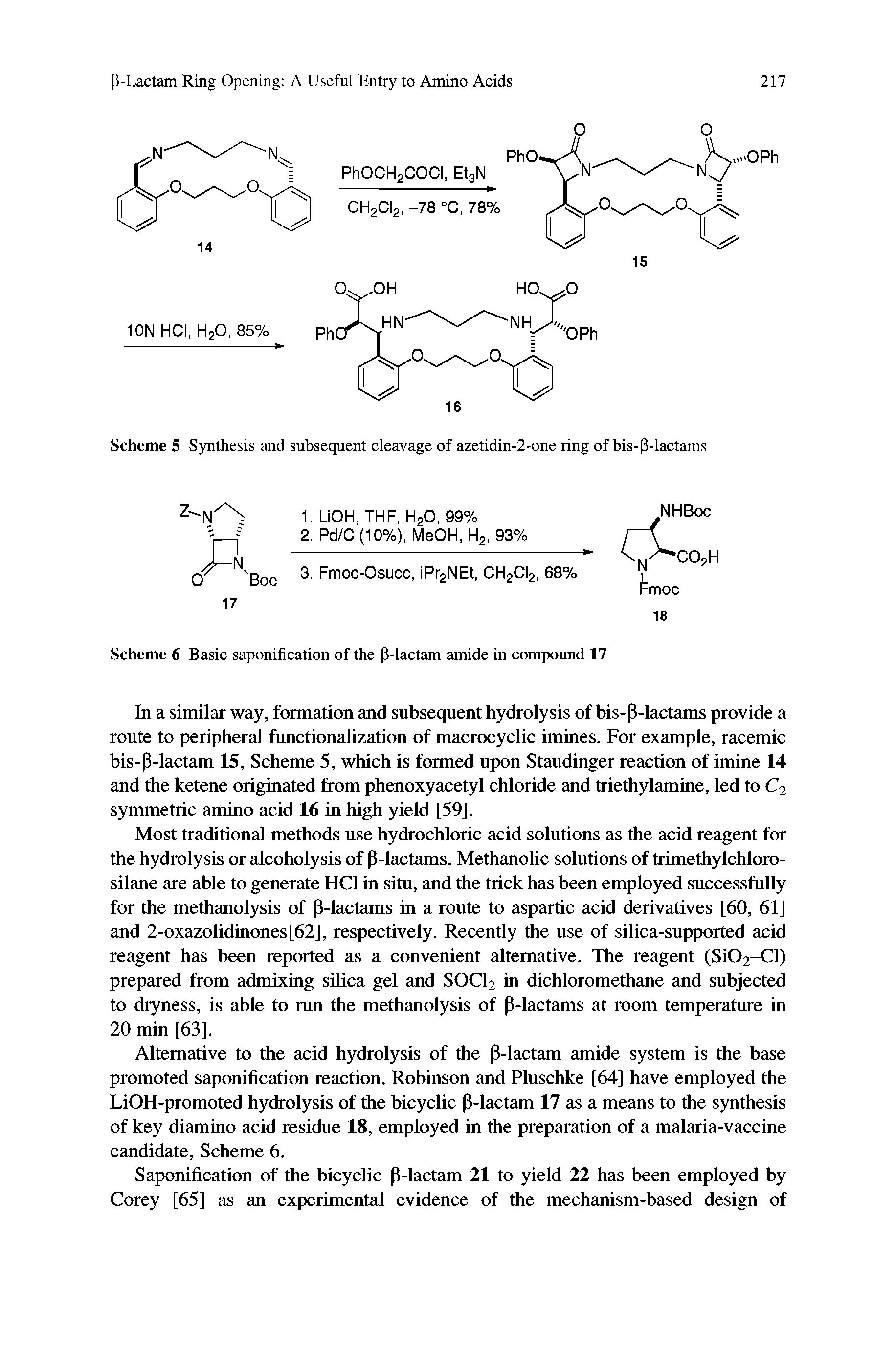 Scheme 6 Basic saponification of the P-lactam amide in compound 17...