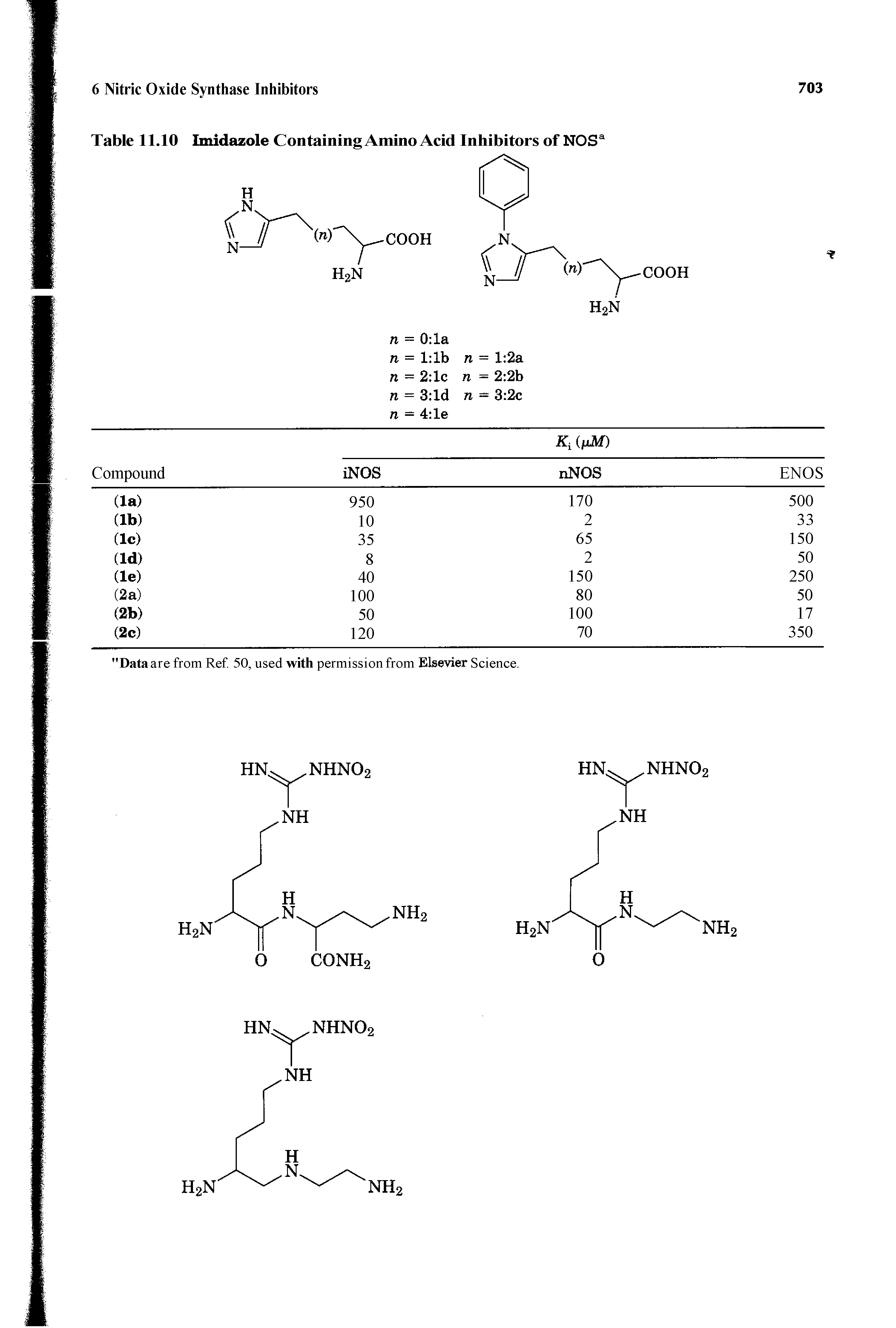 Table 11.10 Imidazole Containing Amino Acid Inhibitors of NOS ...