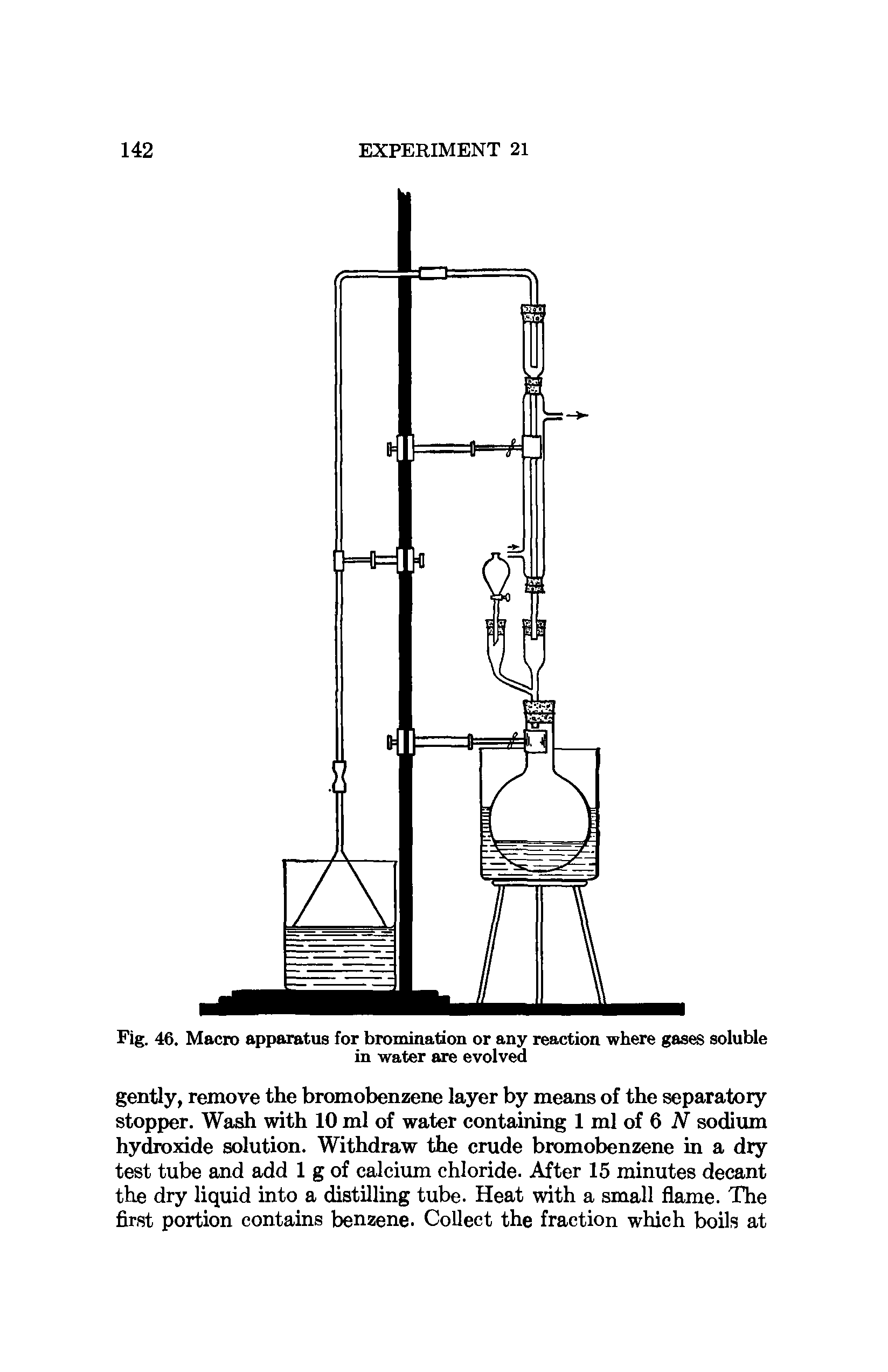 Fig. 46. Macro apparatus for bromination or any reaction where gases soluble in water are evolved...