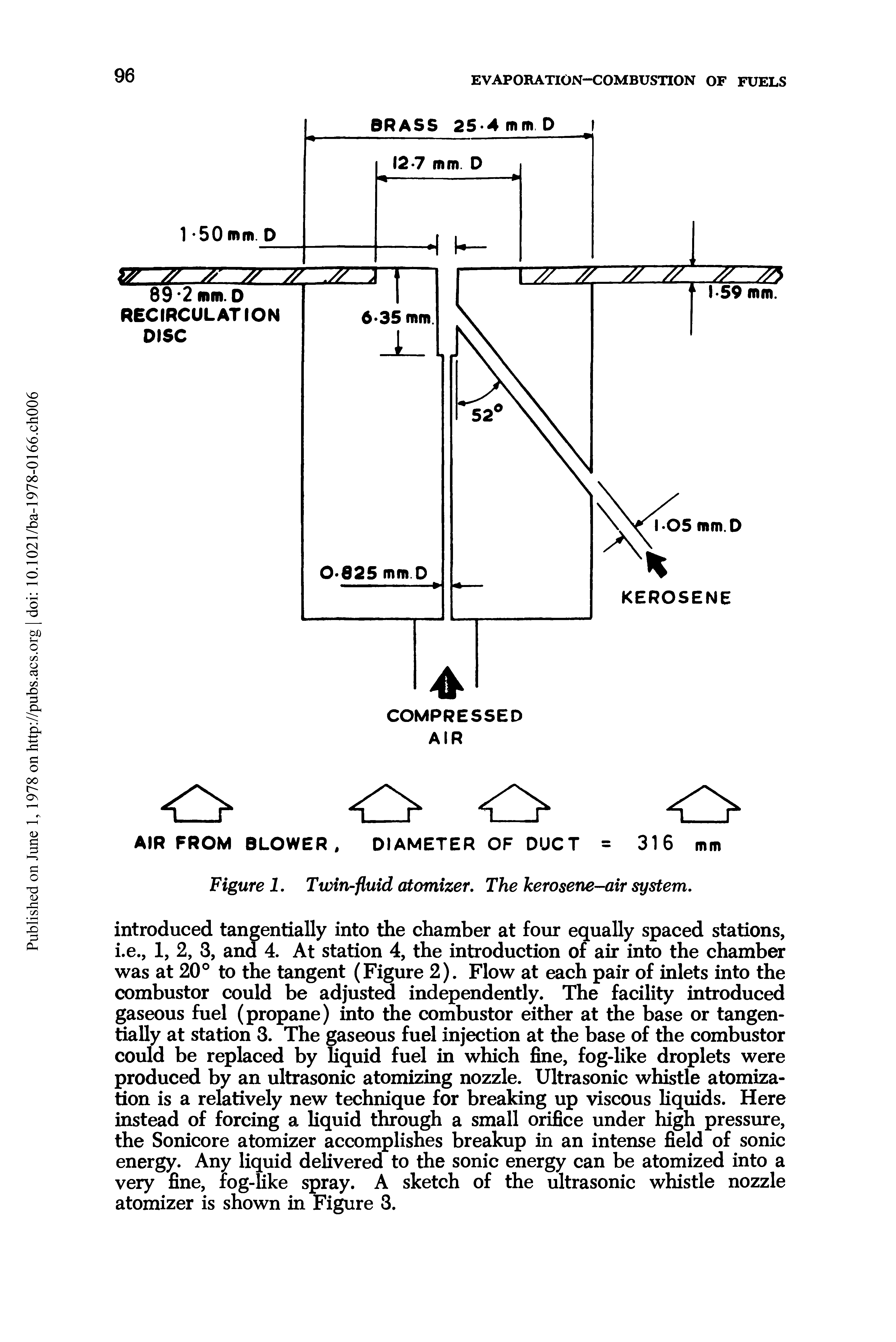 Figure 1. Twin-fluid atomizer. The kerosene-air system,...