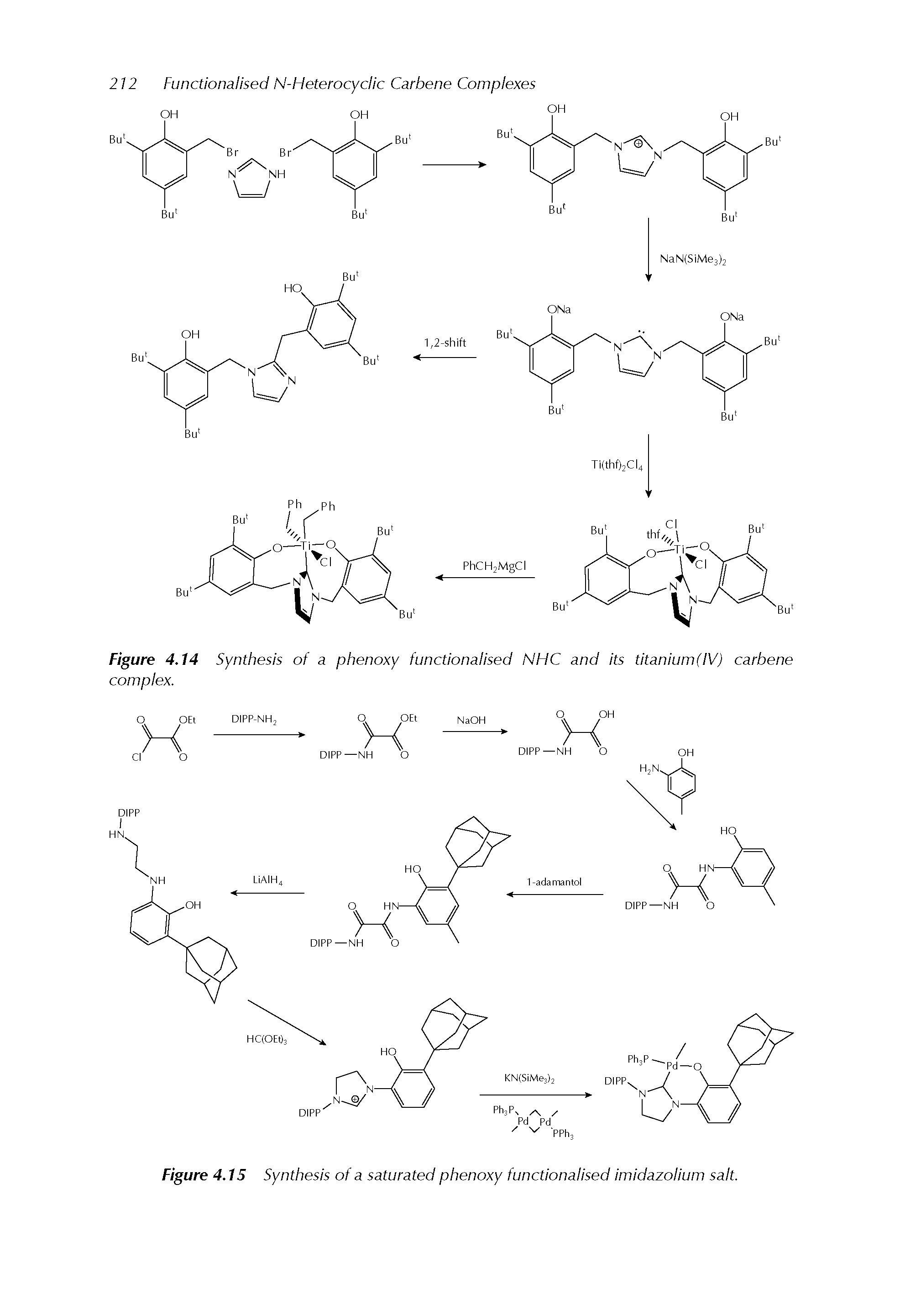 Figure 4.15 Synthesis of a saturated phenoxy functionalised imidazolium salt.