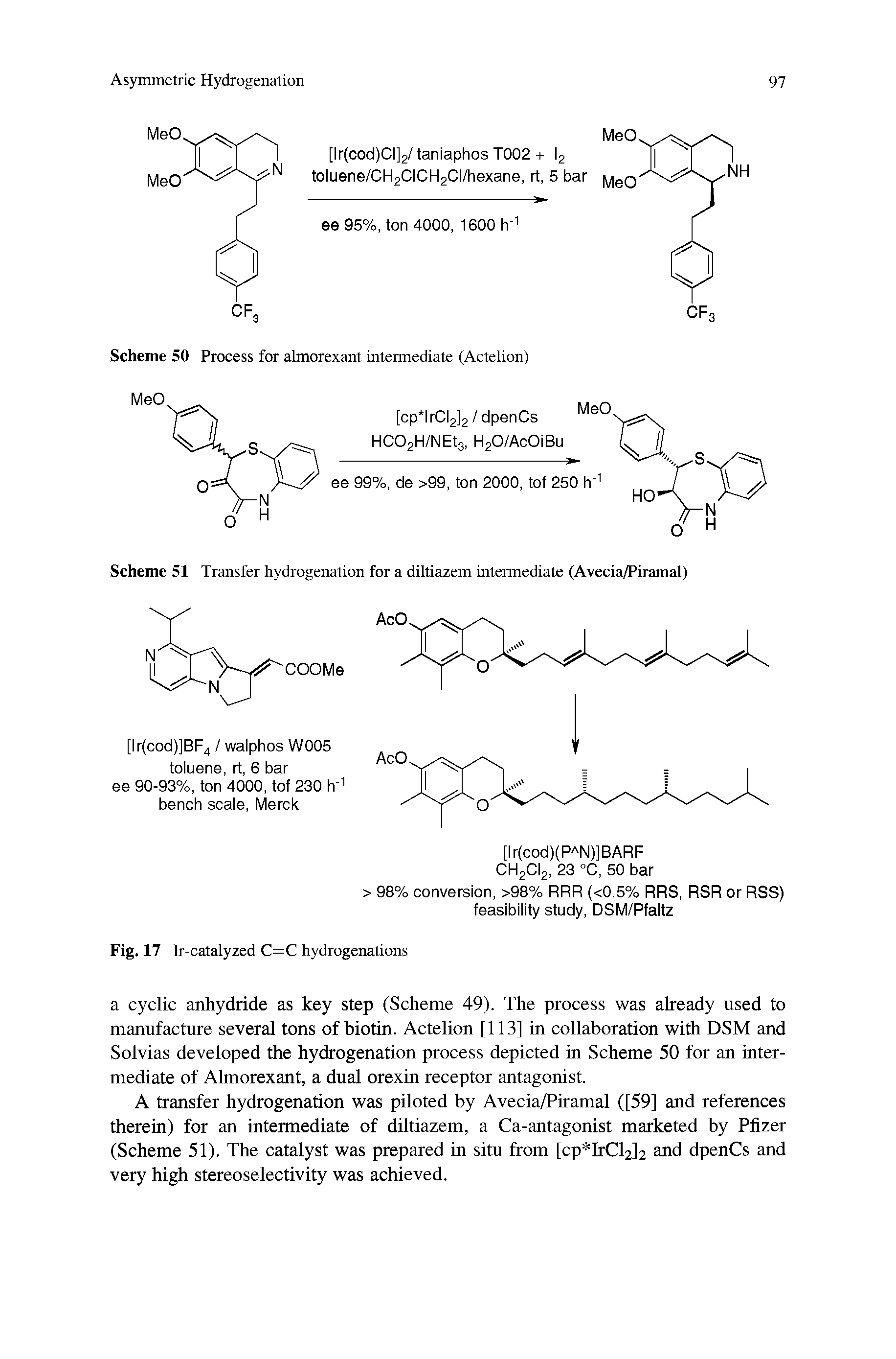 Scheme 51 Transfer hydrogenation for a diltiazem intermediate (Avecia/Piramal)...