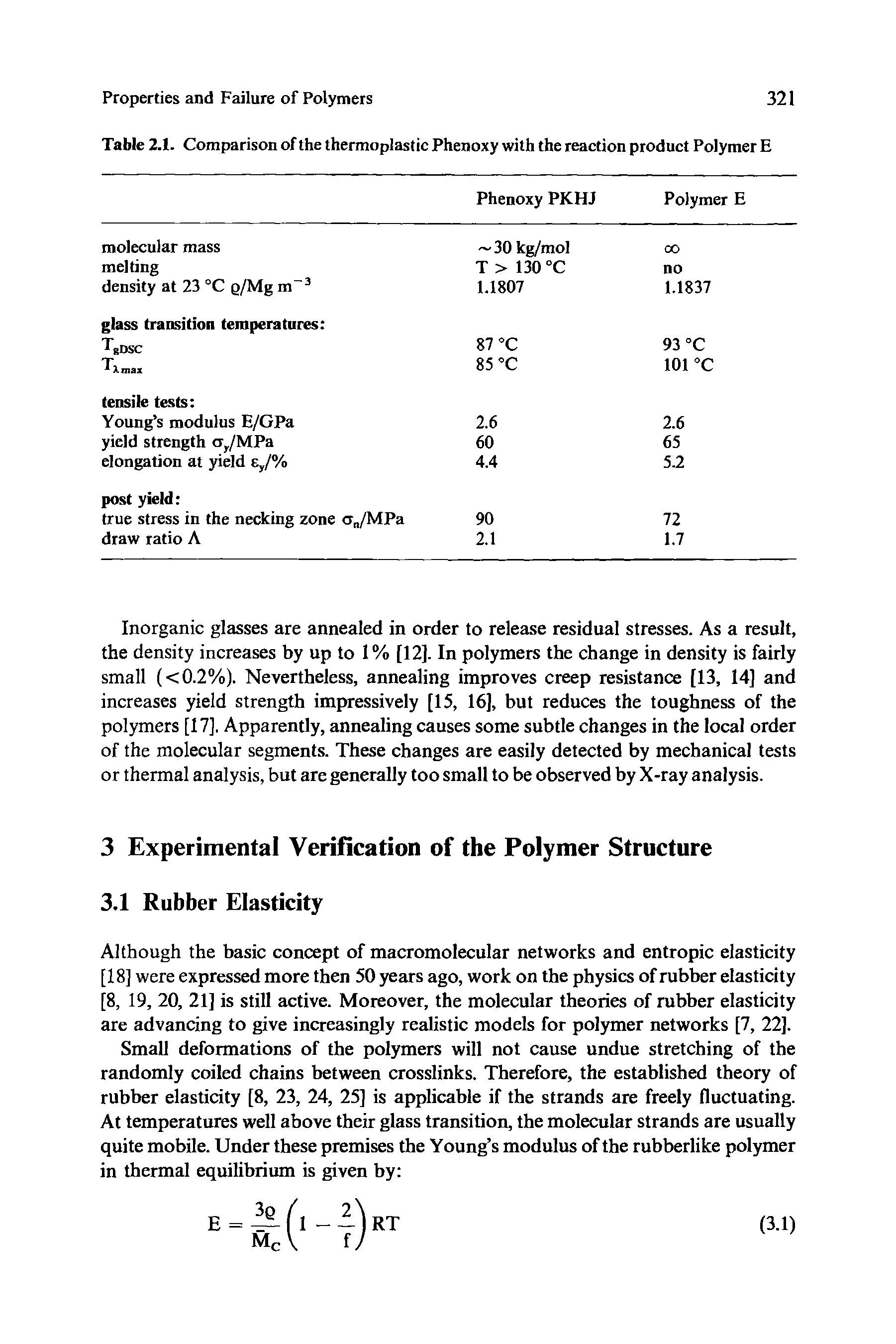 Table 2.1. Comparison of the thermoplastic Phenoxy with the reaction product Polymer E...