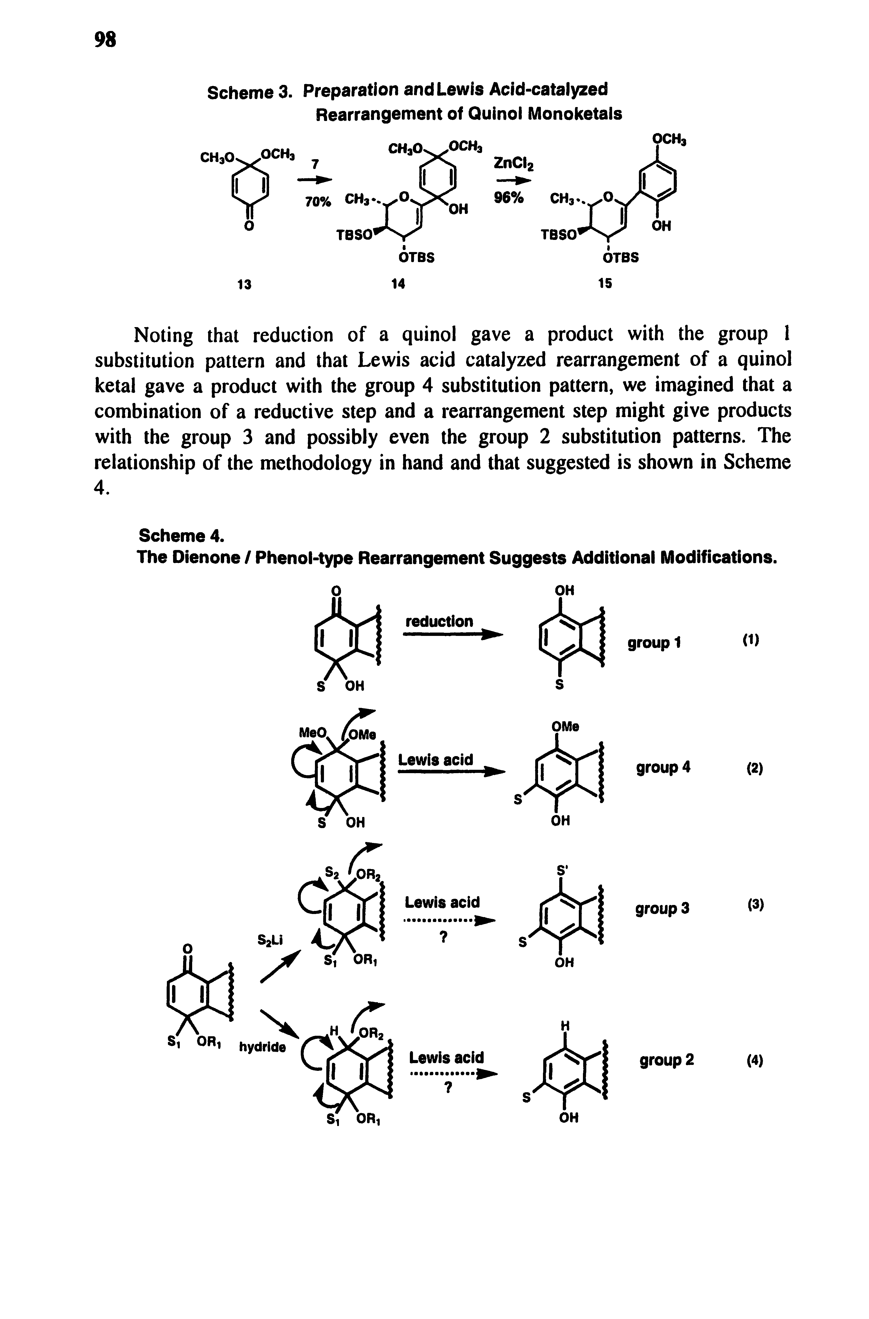 Scheme 3. Preparation and Lewis Acid-catalyzed Rearrangement of Quinol Monoketals...
