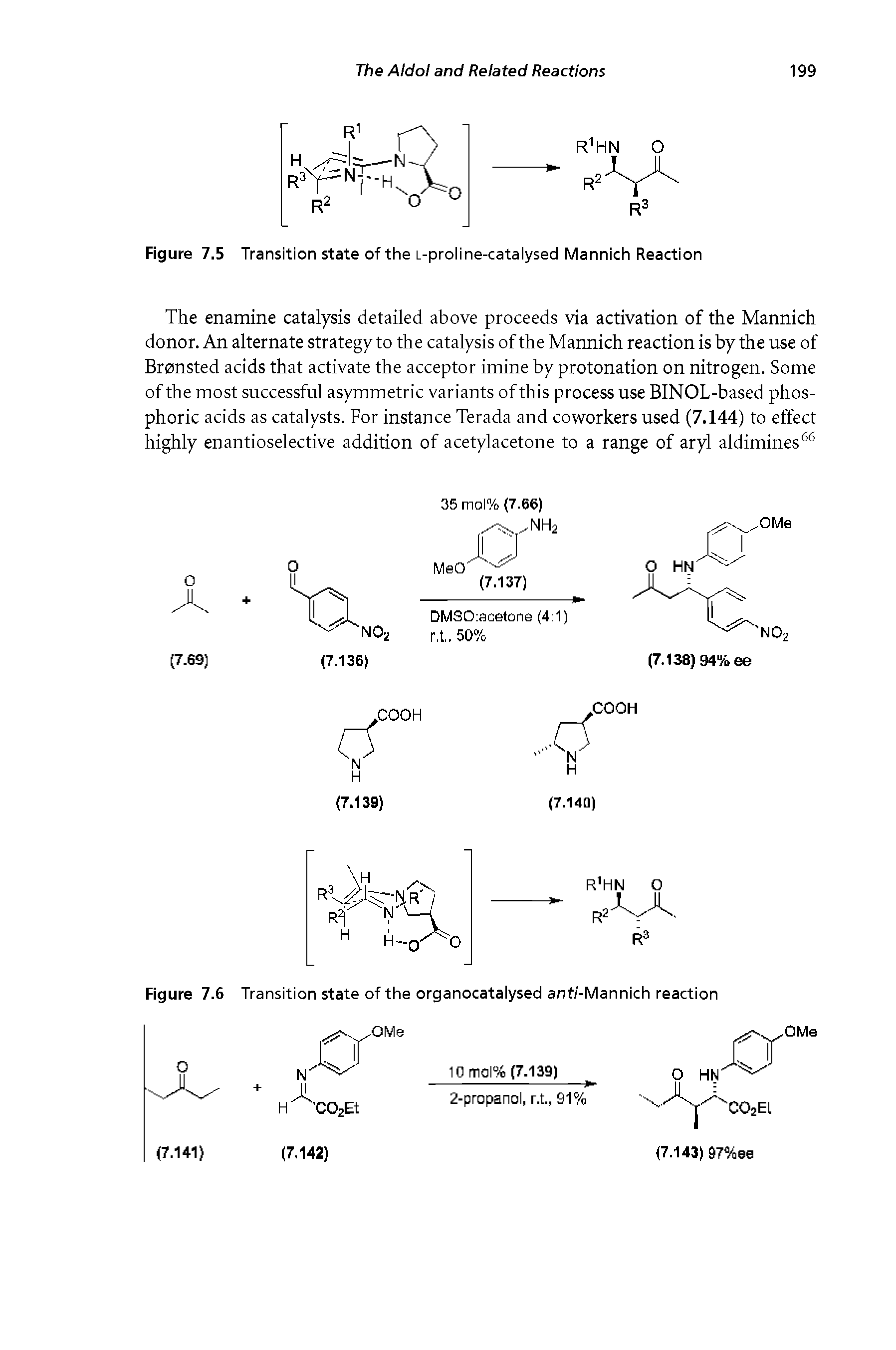 Figure 7.6 Transition state of the organocatalysed anf/-Mannich reaction...