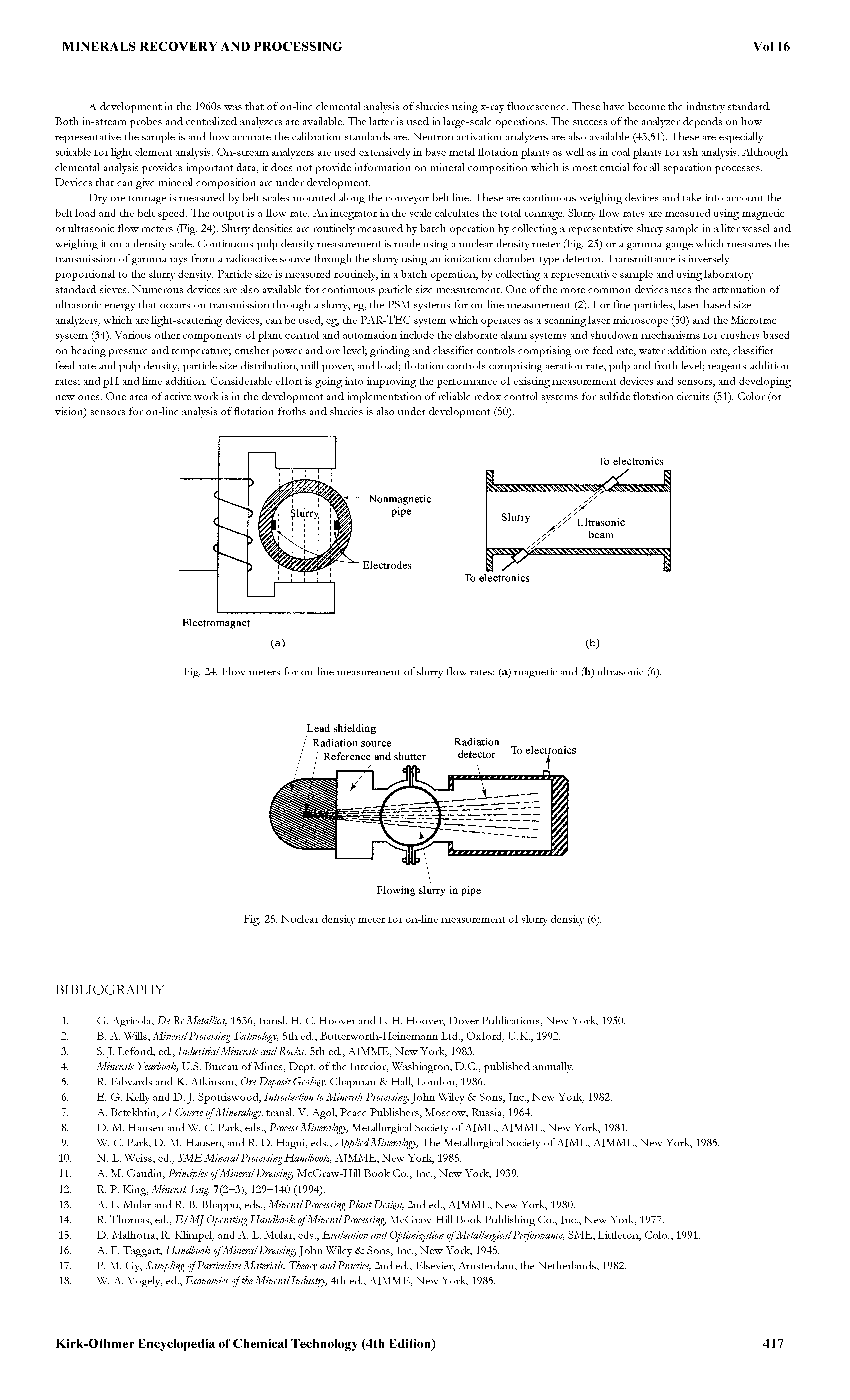 Fig. 25. Nuclear density meter for on-line measurement of slurry density (6).