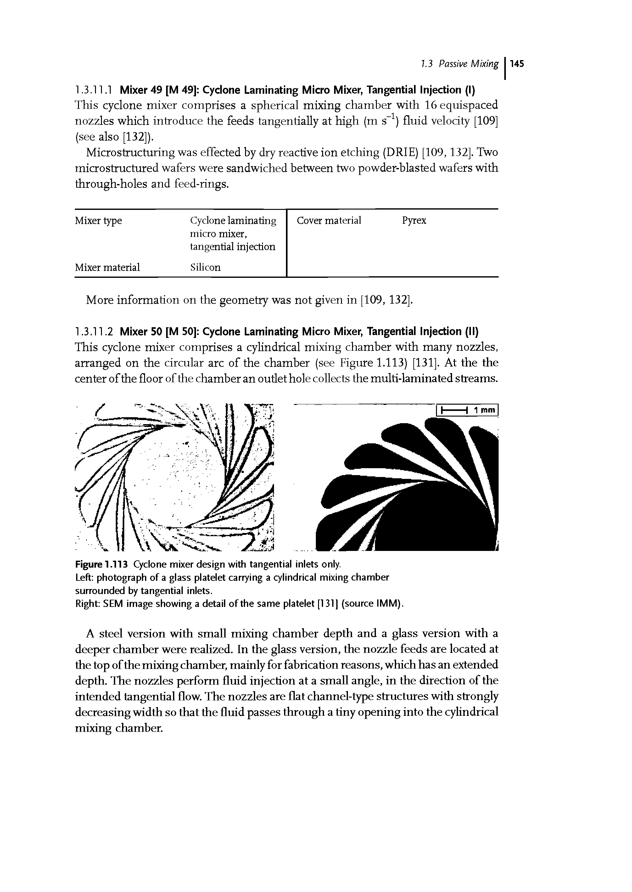 Figure 1.113 Cyclone mixer design with tangential inlets only.