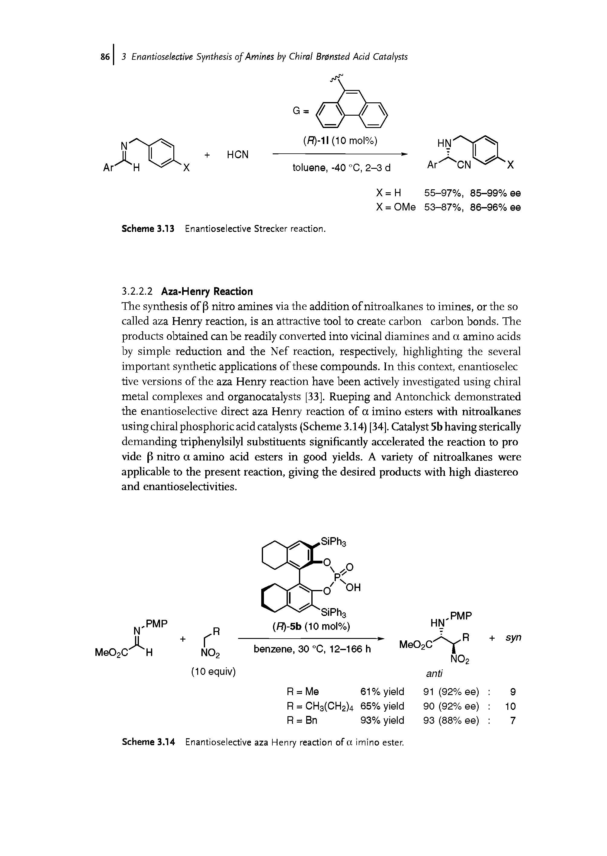 Scheme 3.14 Enantioselective aza Henry reaction of a imino ester.