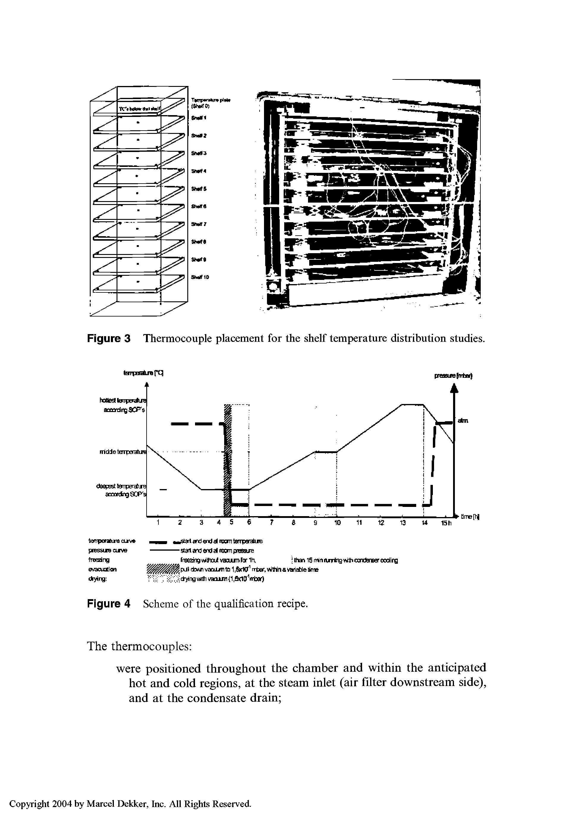 Figure 3 Thermocouple placement for the shelf temperature distribution studies.