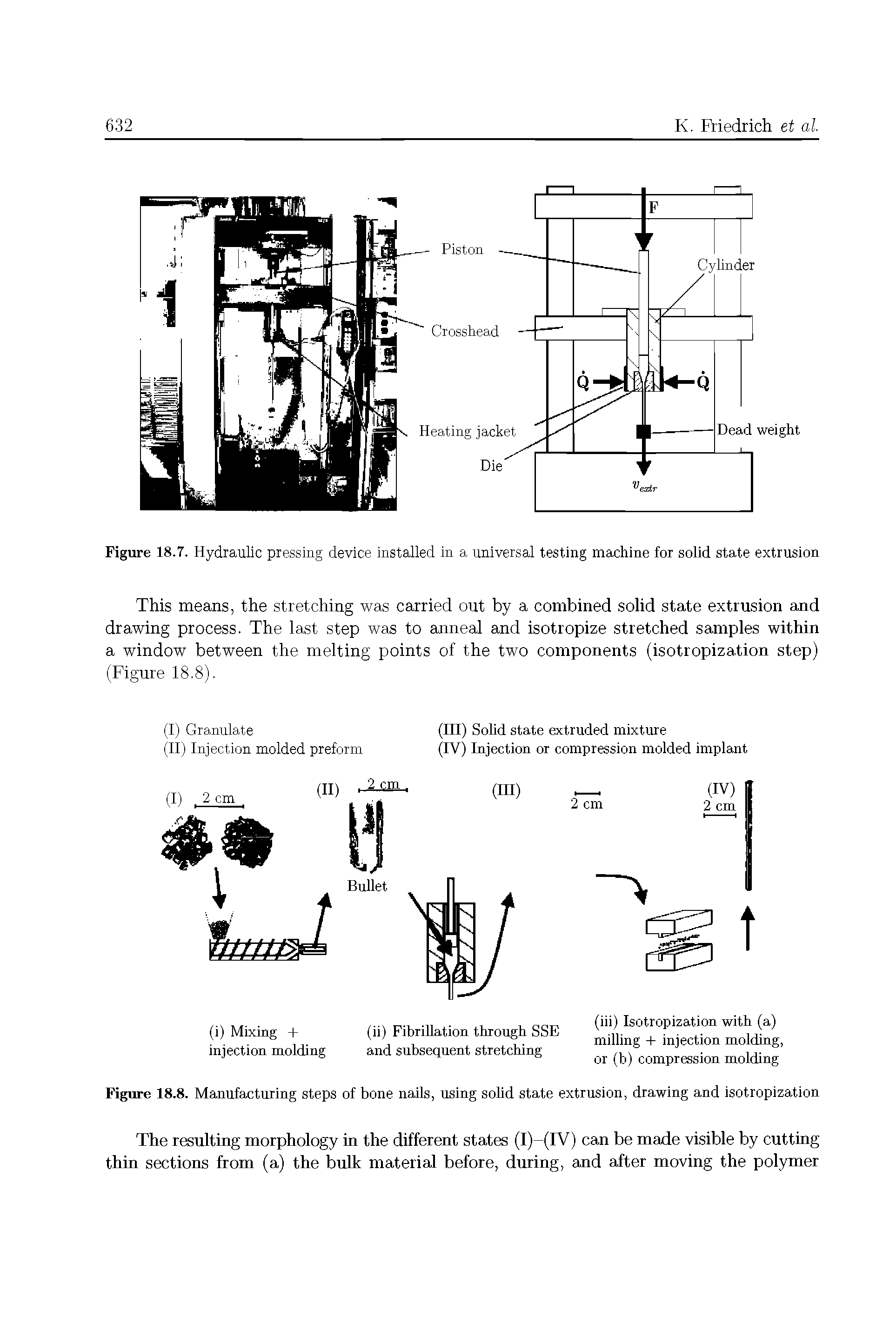 Figure 18.7. Hydraulic pressing device installed in a universal testing machine for solid state extrusion...