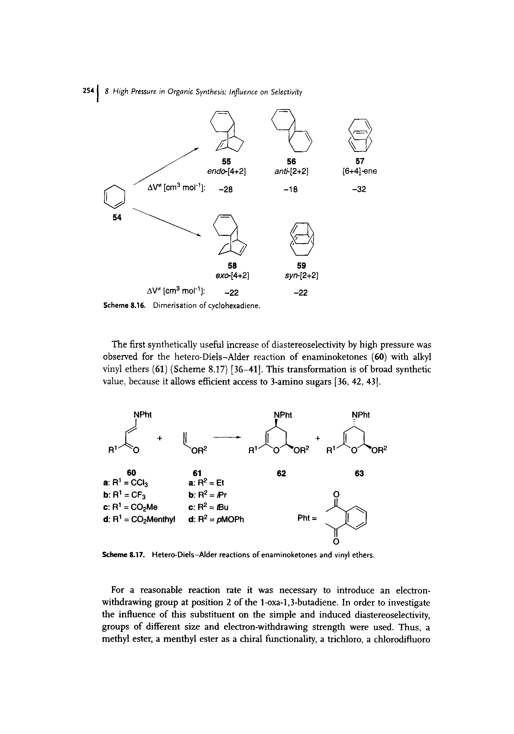 Scheme 8.17. Hetero-Diels-Alder reactions of enaminoketones and vinyl ethers.