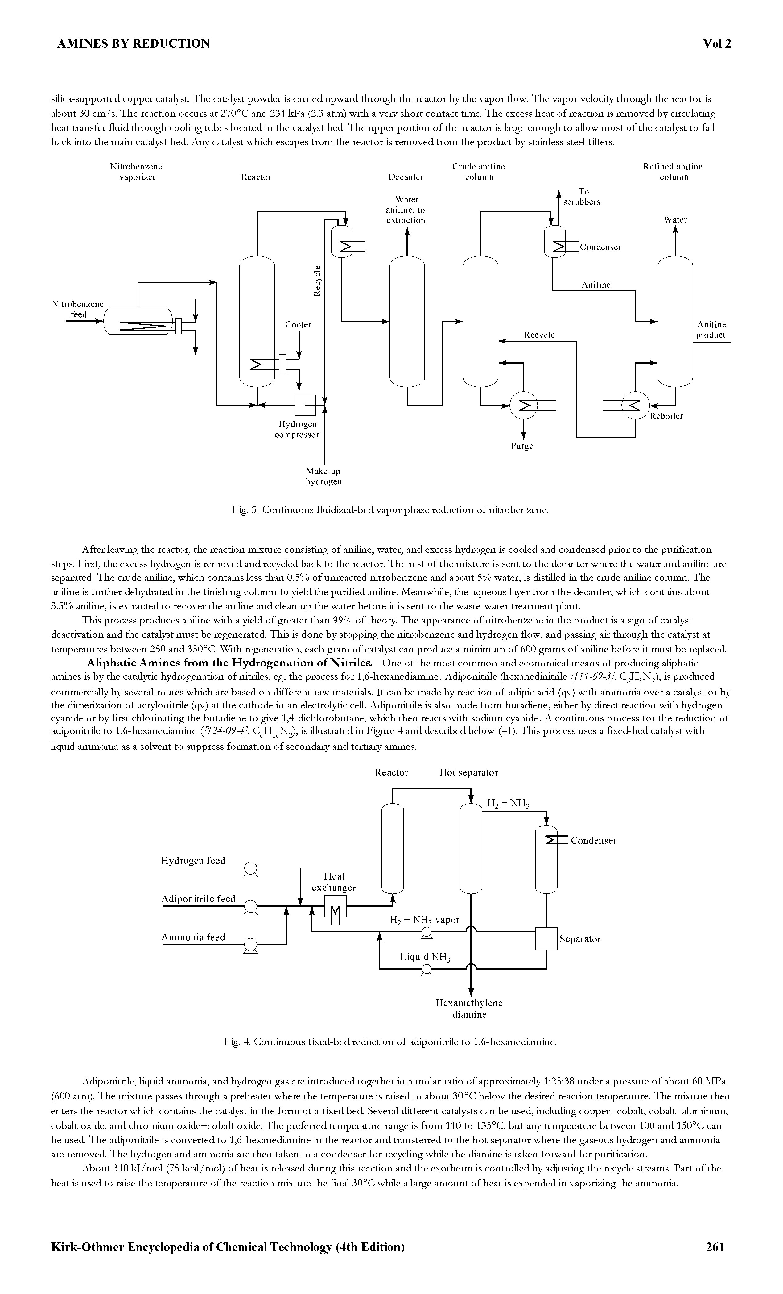 Fig. 3. Continuous fluidized-bed vapor phase reduction of nitrobenzene.