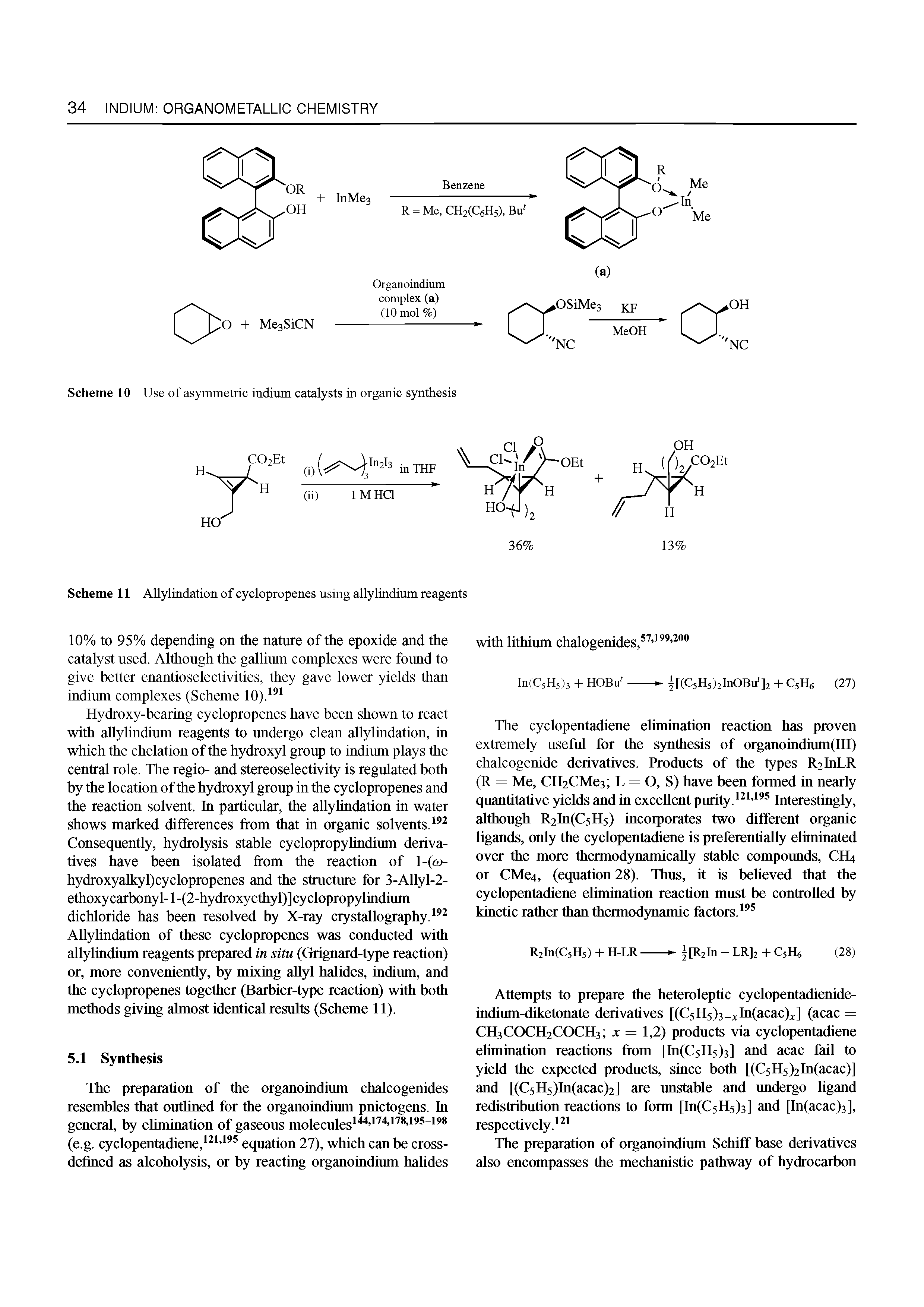 Scheme 11 Allylindation of cyclopropenes using allylindium reagents...