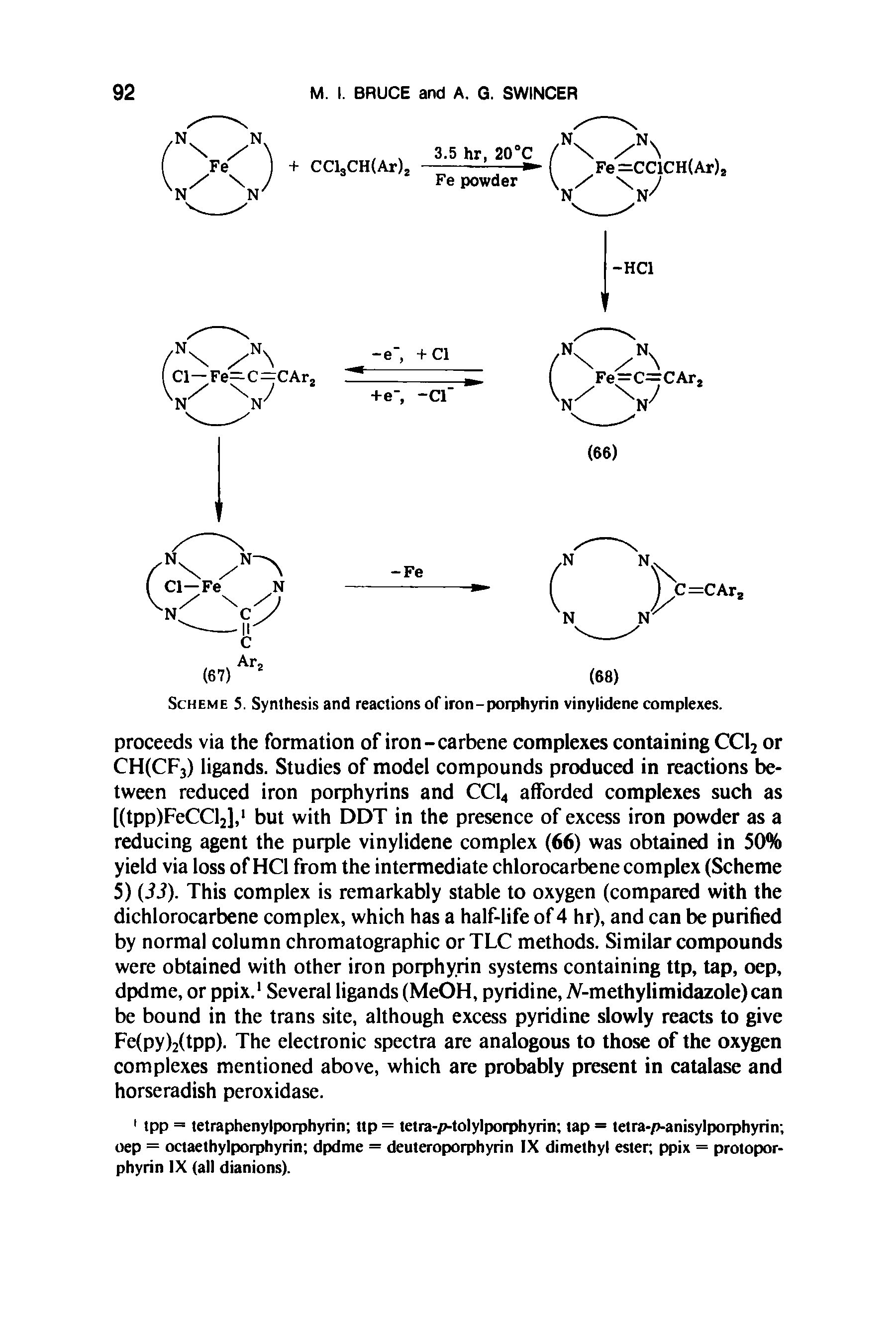 Scheme 5. Synthesis and reactions of iron-porphyrin vinylidene complexes.
