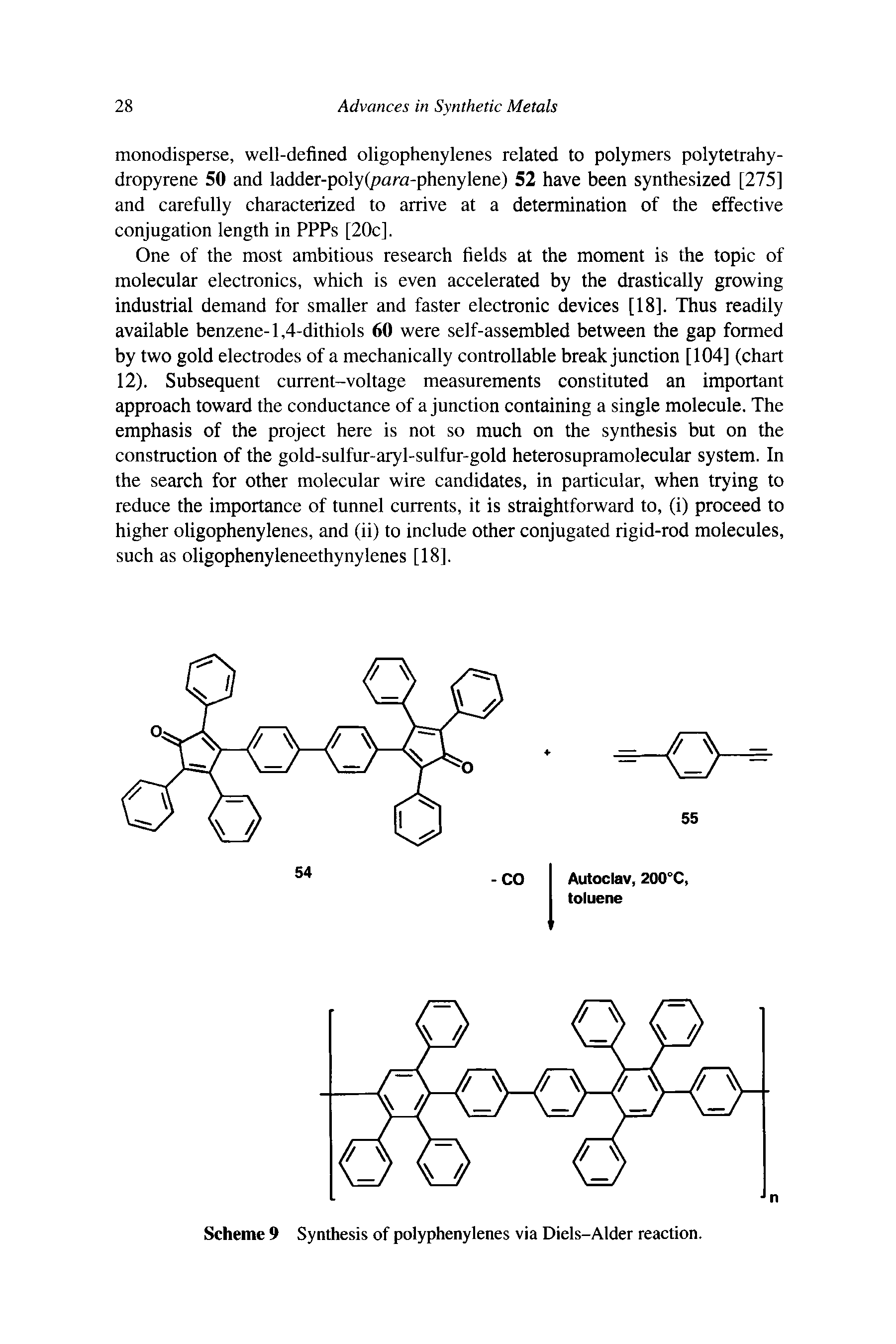 Scheme 9 Synthesis of polyphenylenes via Diels-Alder reaction.