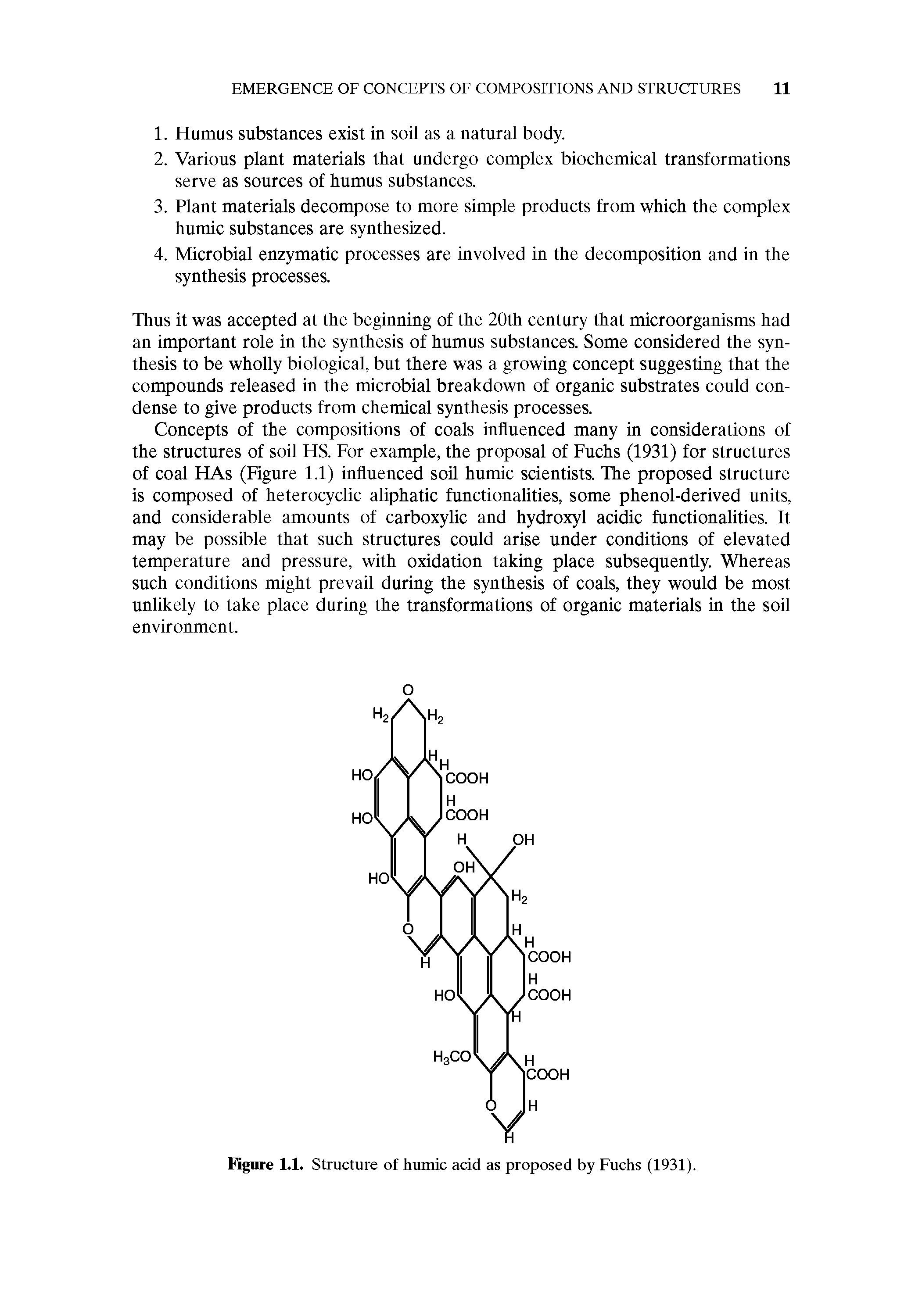 Figure 1.1. Structure of humic acid as proposed by Fuchs (1931).