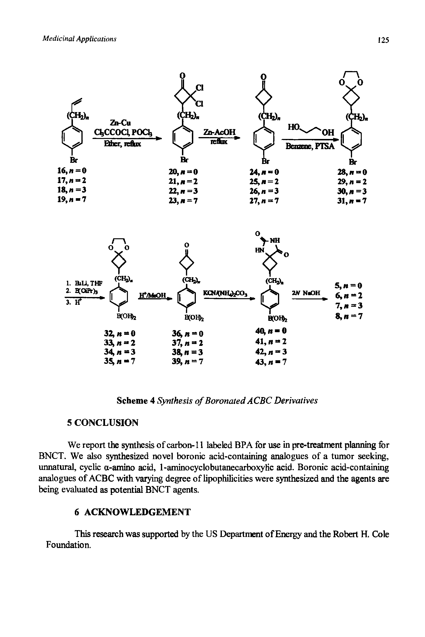 Scheme 4 Synthesis of Boronated ACBC Derivatives 5 CONCLUSION...