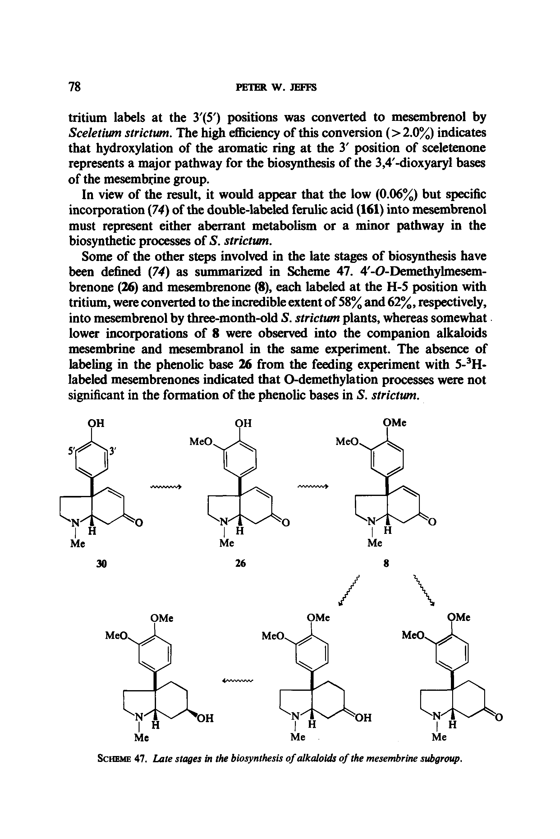 Scheme 47. Late stages in the biosynthesis of alkaloids of the mesembrine subgroi. ...