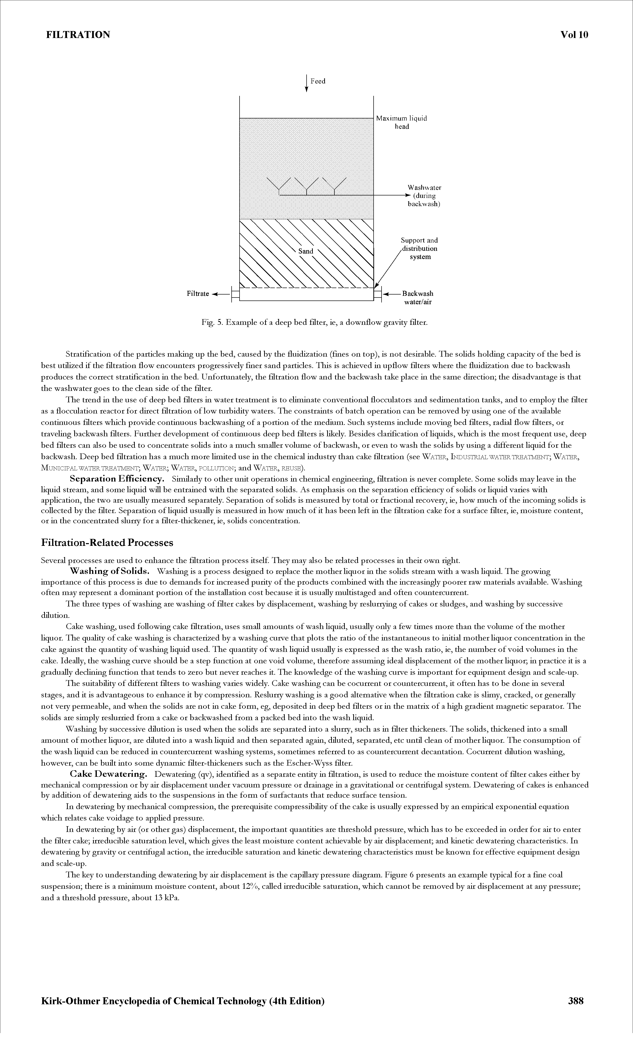 Fig. 5. Example of a deep bed filter, ie, a downflow gravity filter.