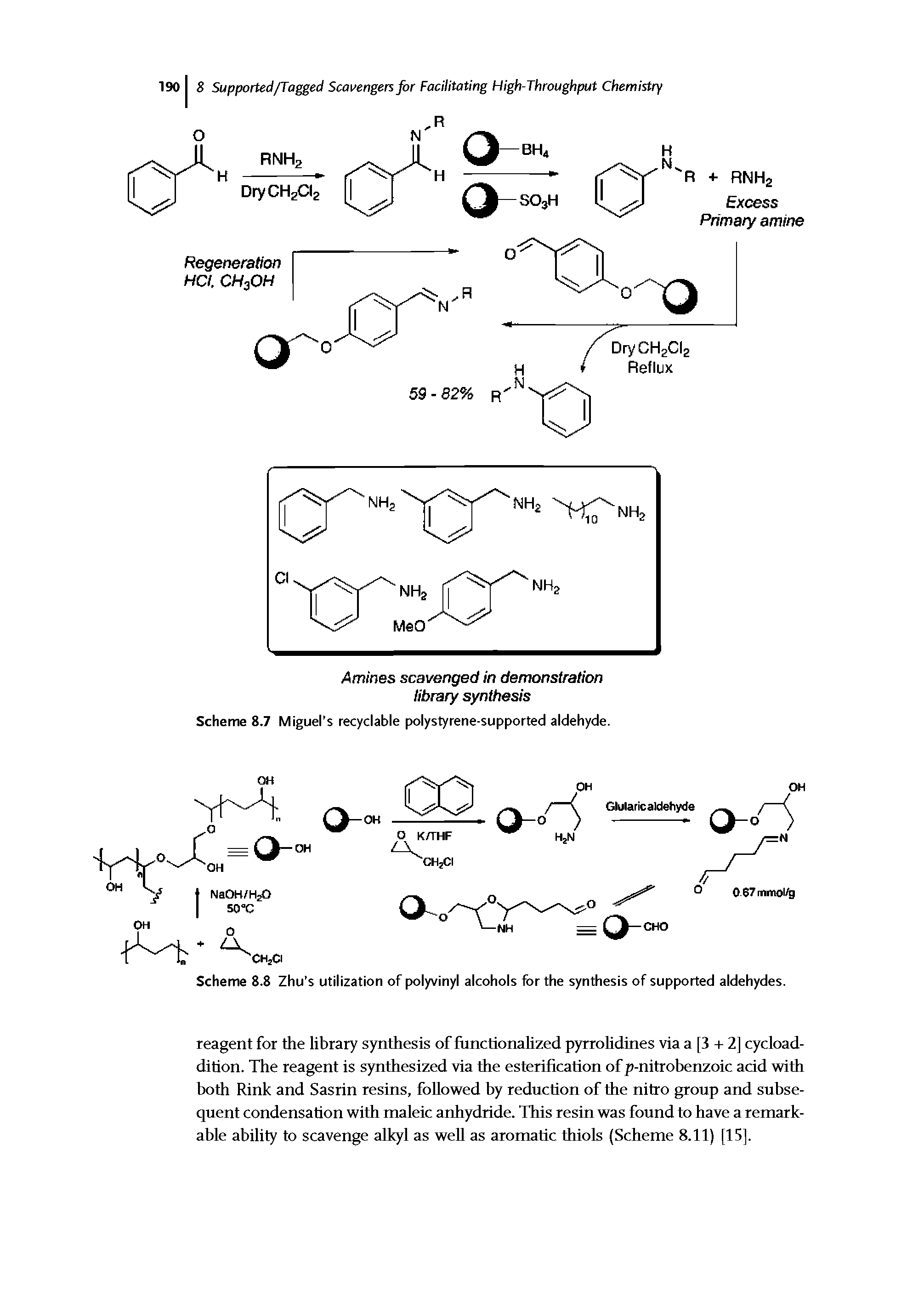 Scheme 8.8 Zhu s utilization of polyvinyl alcohols for the synthesis of supported aldehydes.