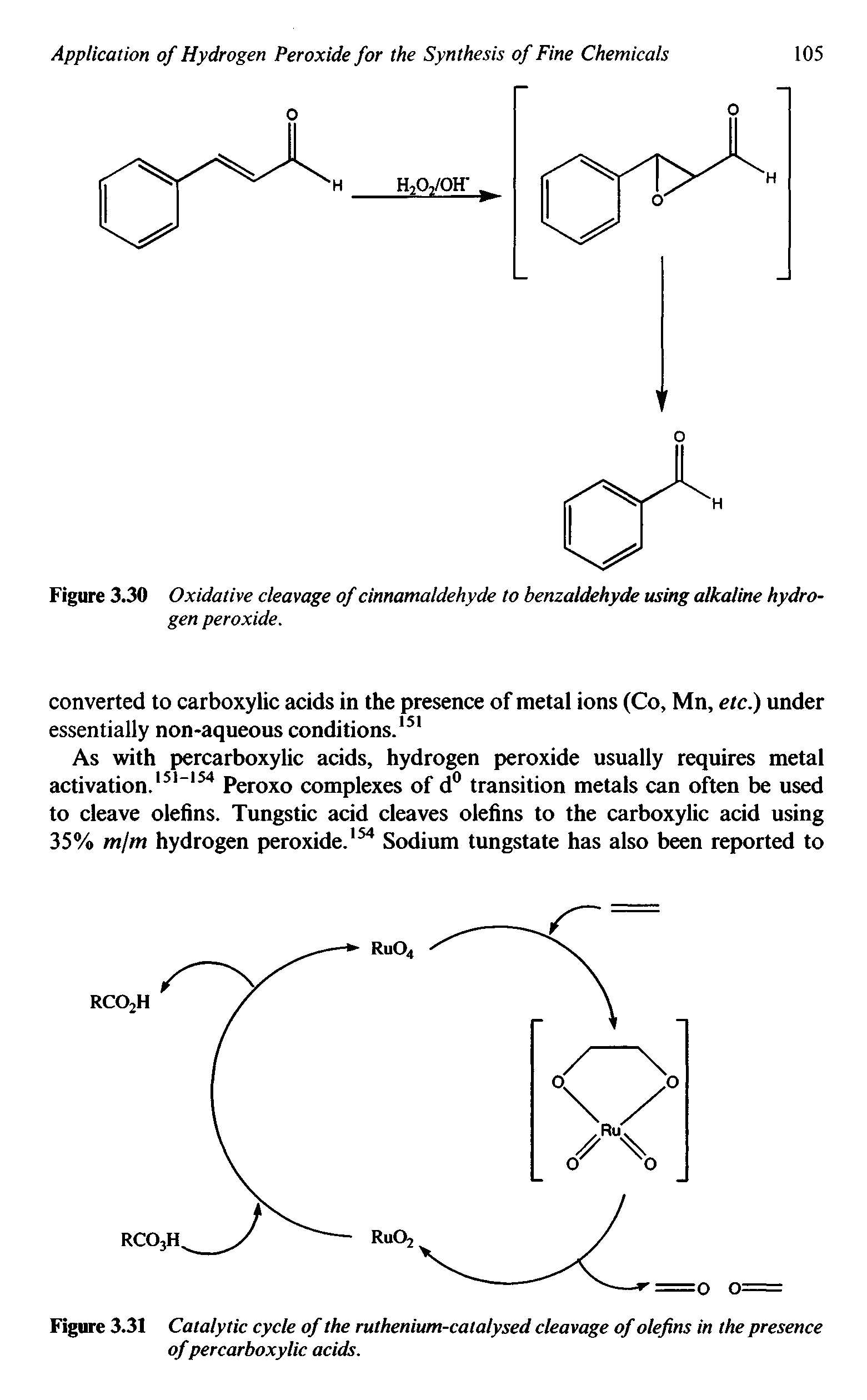 Figure 3.31 Catalytic cycle of the ruthenium-catalysed cleavage of olefins in the presence of percarboxylic acids.