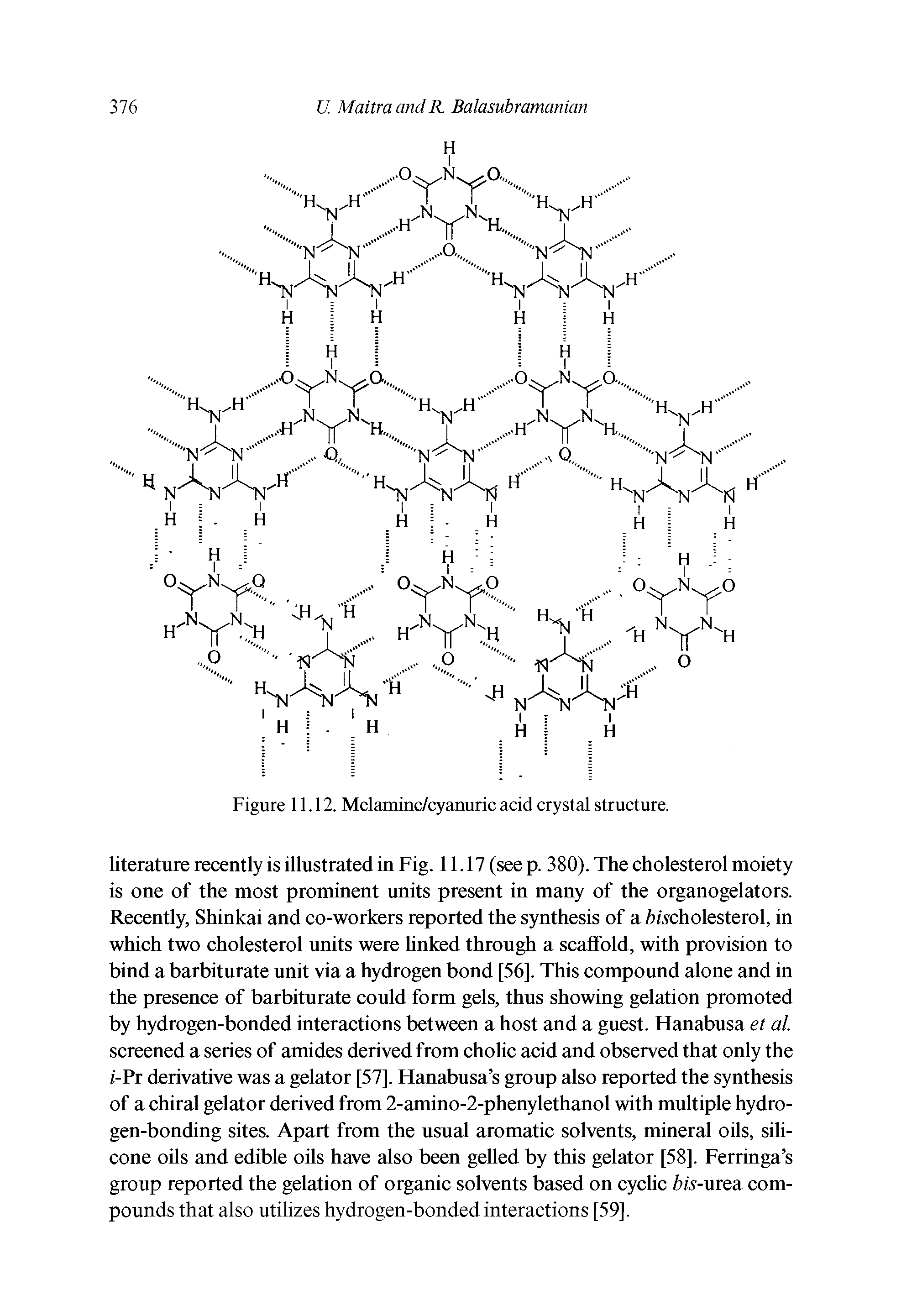 Figure 11.12. Melamine/cyanuric acid crystal structure.