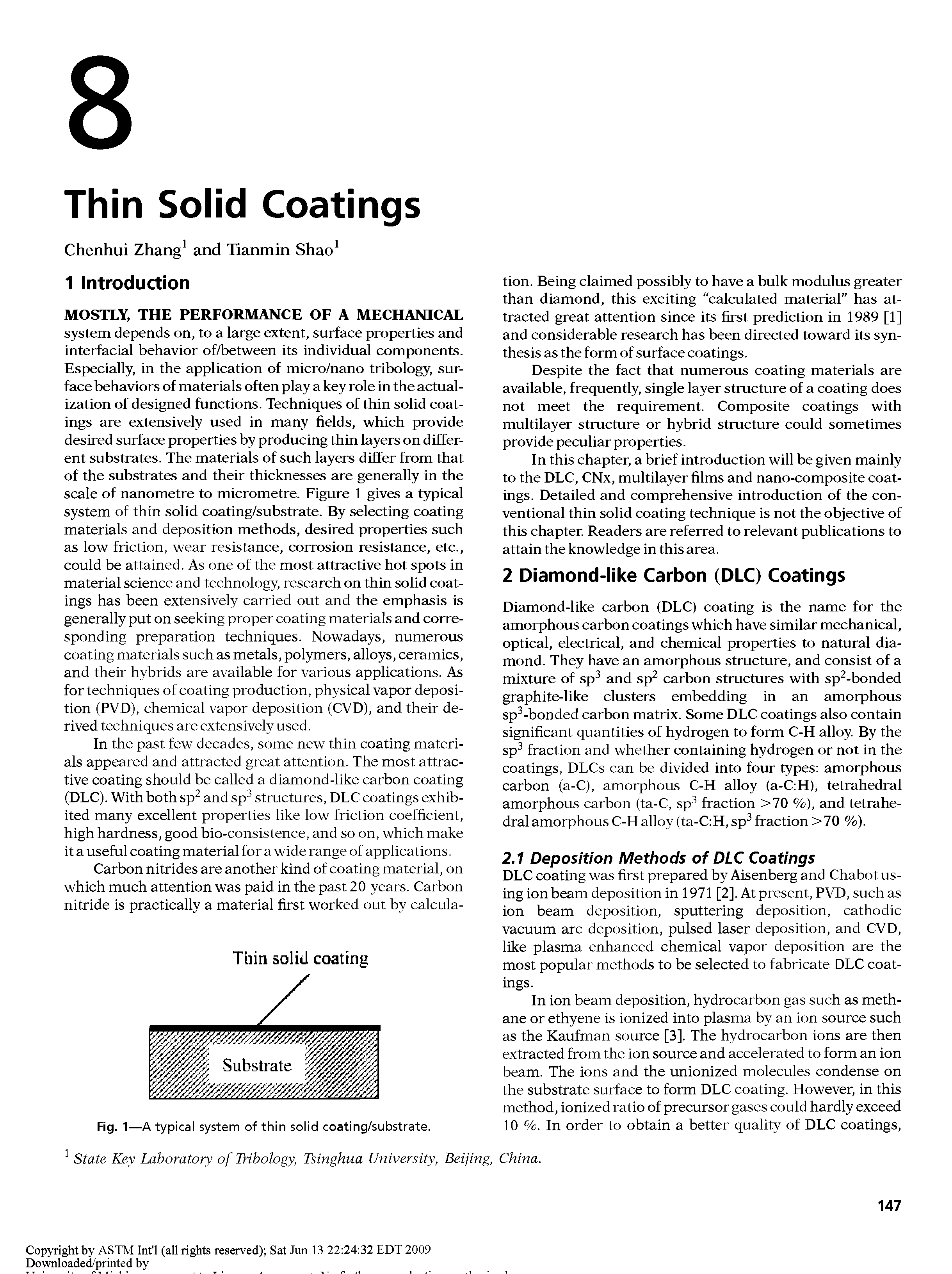 Fig. 1—A typical system of thin solid coating/substrate.