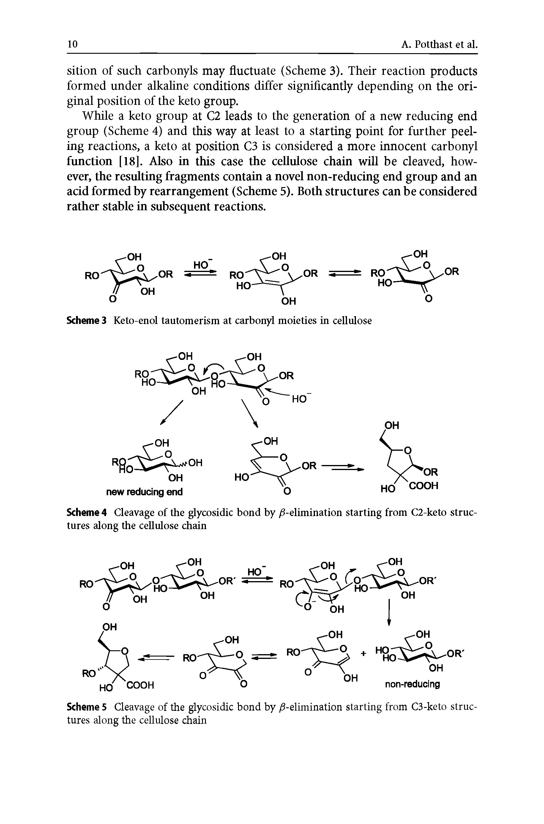 Scheme 3 Keto-enol tautomerism at carbonyl moieties in cellulose...