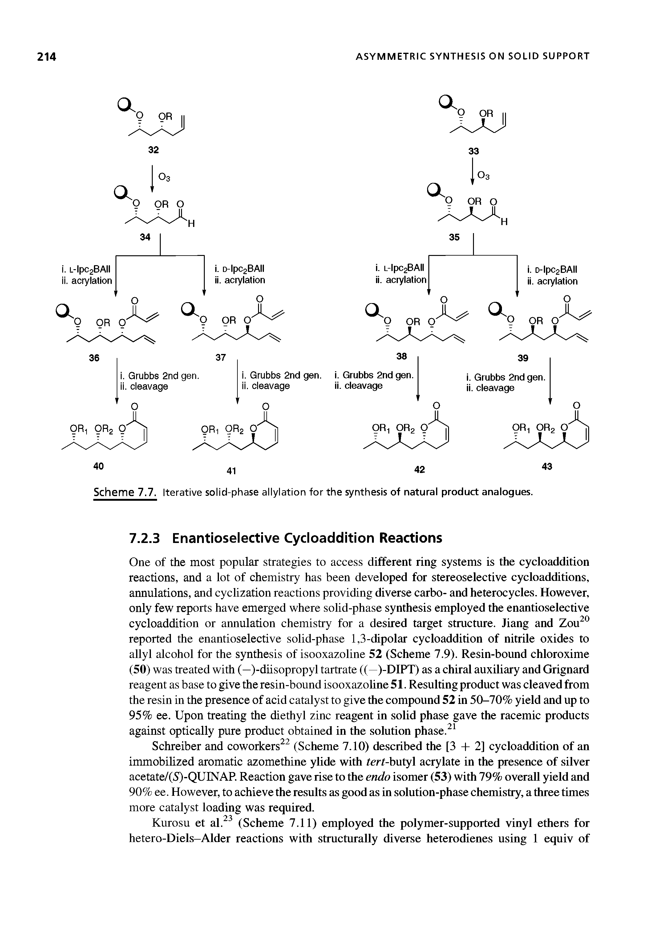 Scheme 7.7. Iterative solid-phase allylation for the synthesis of natural product analogues.