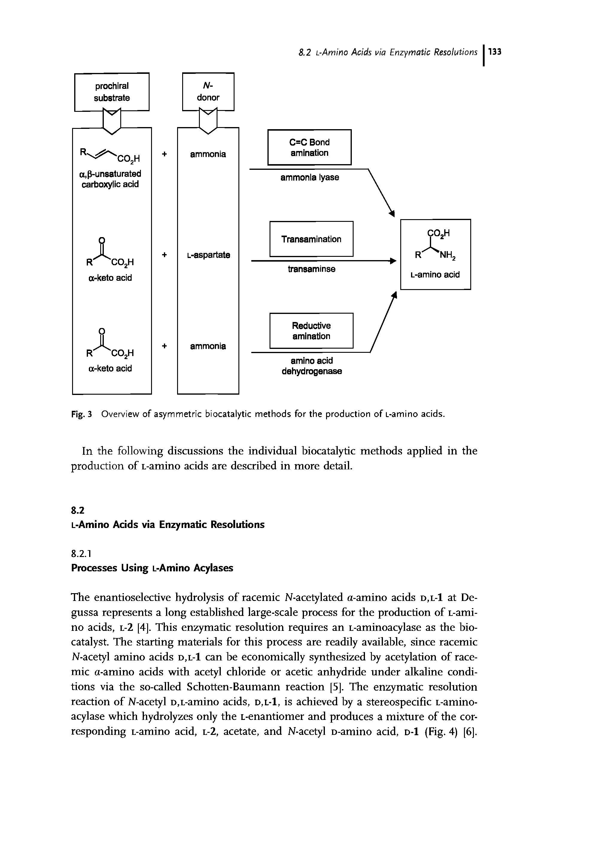 Fig. 3 Overview of asymmetric biocatalytic methods for the production of L-amino acids.