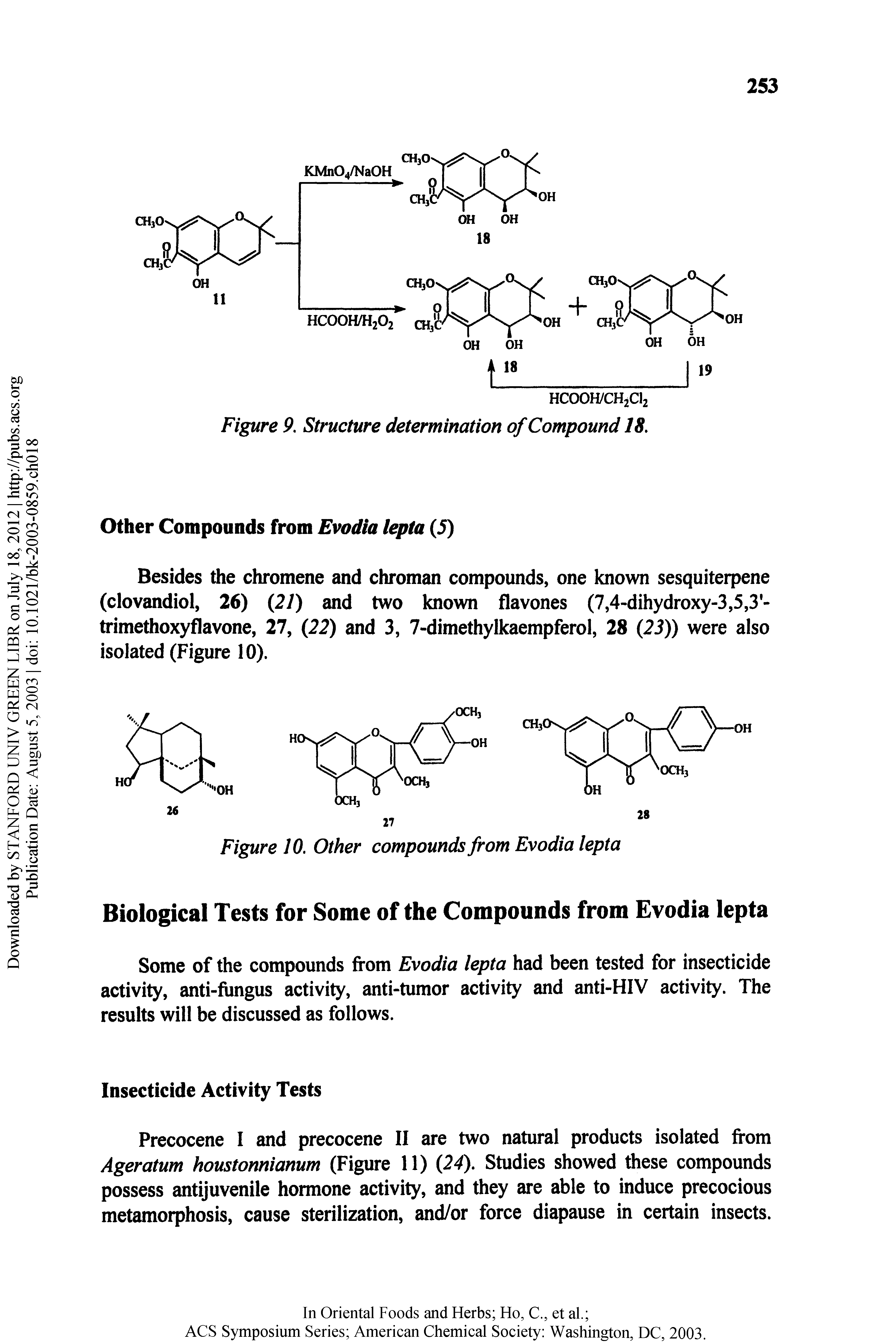 Figure 10. Other compounds from Evodia lepta...