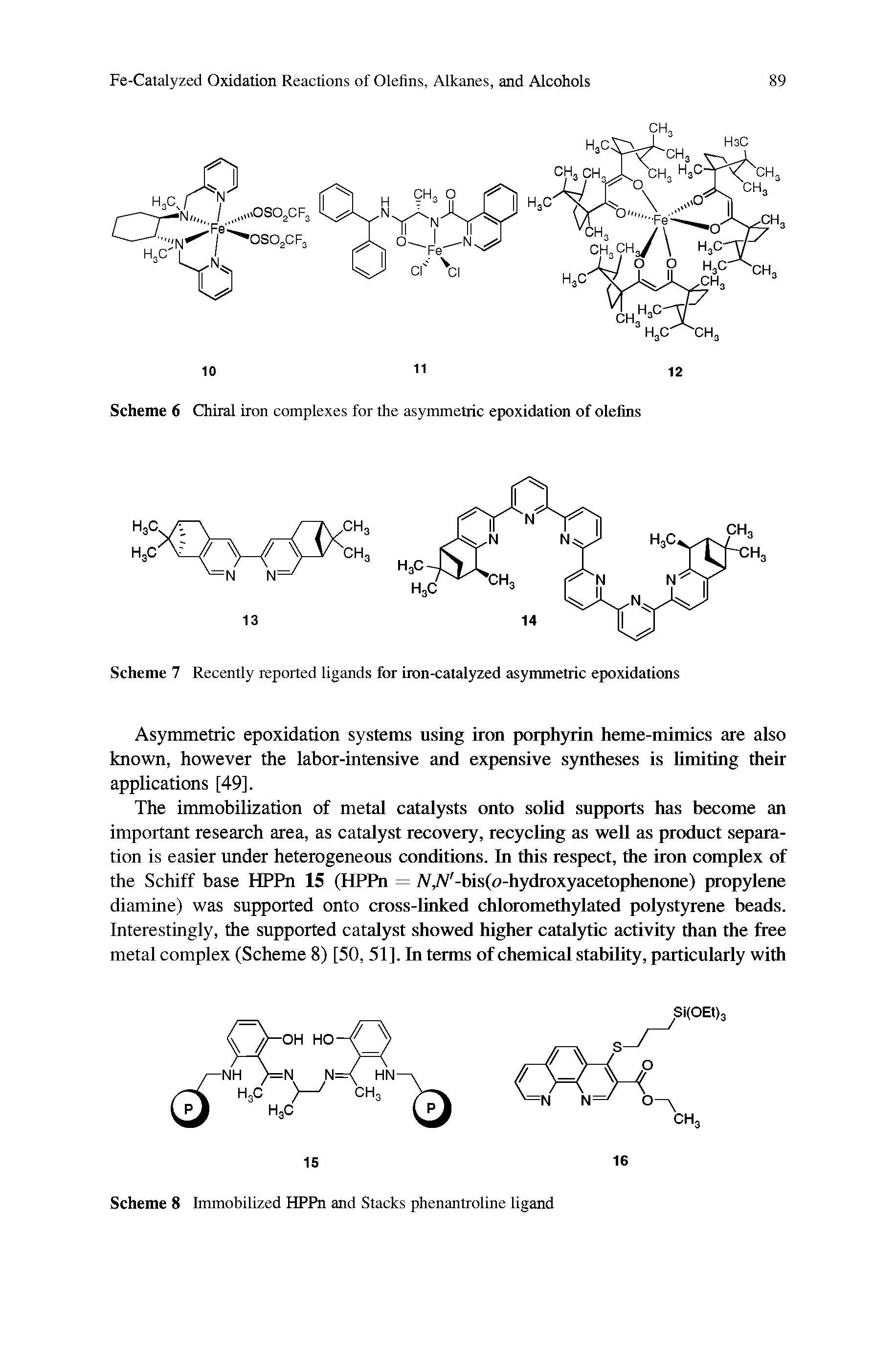 Scheme 7 Recently reported ligands for iron-catalyzed asymmetric epoxidations...