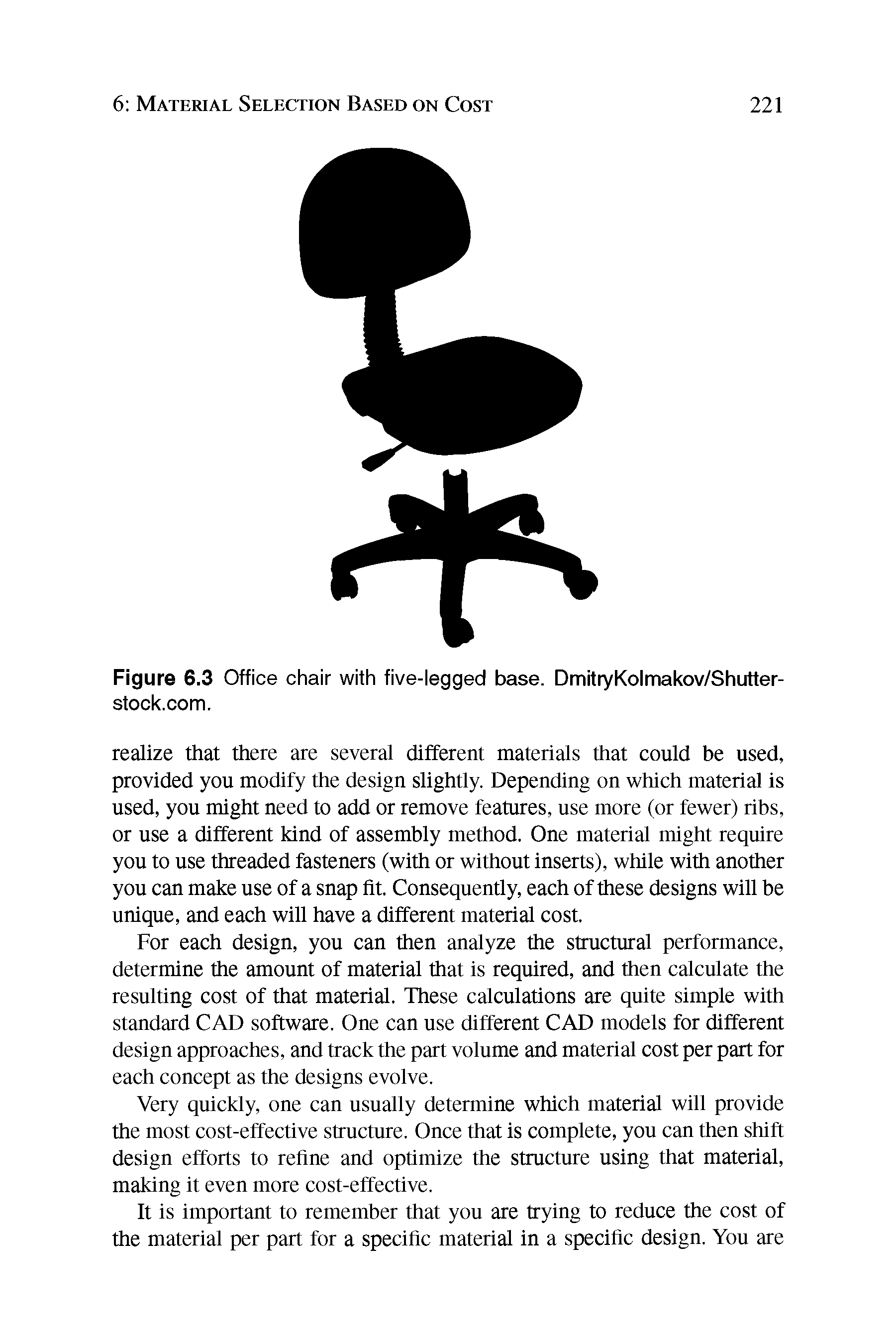 Figure 6.3 Office chair with five-legged base. DmitryKolmakov/Shutter-stock.com.