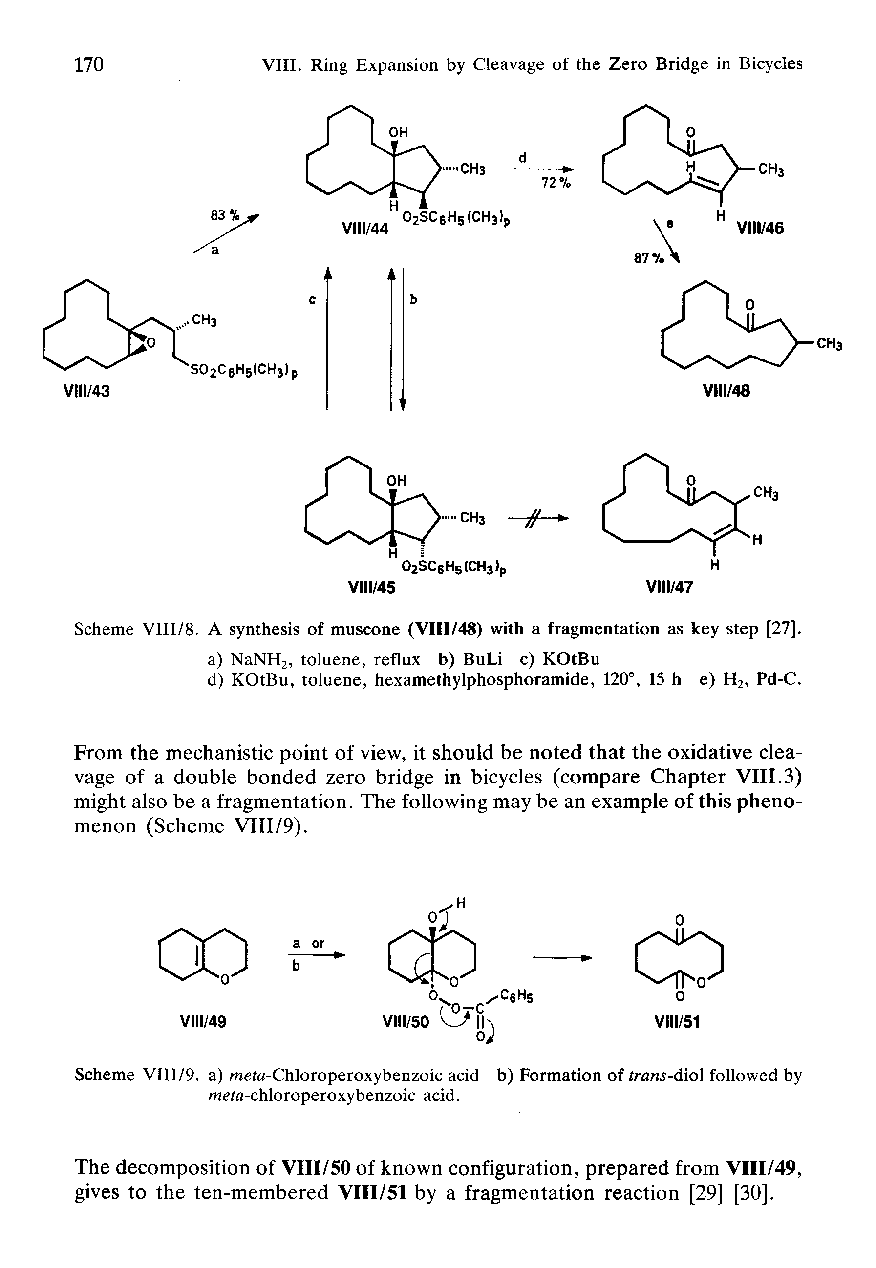 Scheme VIII/9. a) meta-Chloroperoxybenzoic acid b) Formation of trans-diol followed by mcta-chloroperoxybenzoic acid.