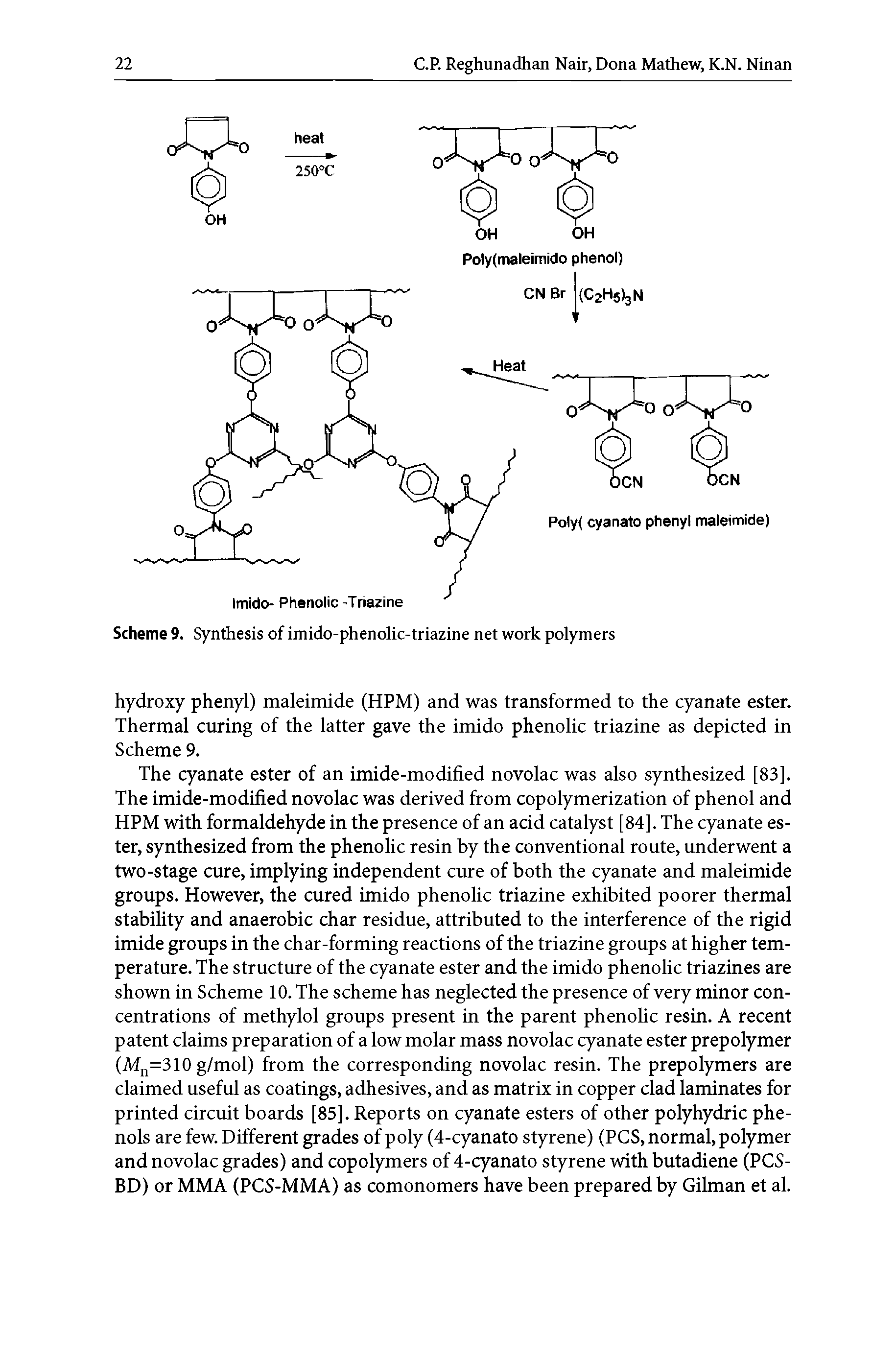 Scheme 9. Synthesis of imido-phenolic-triazine net work polymers...
