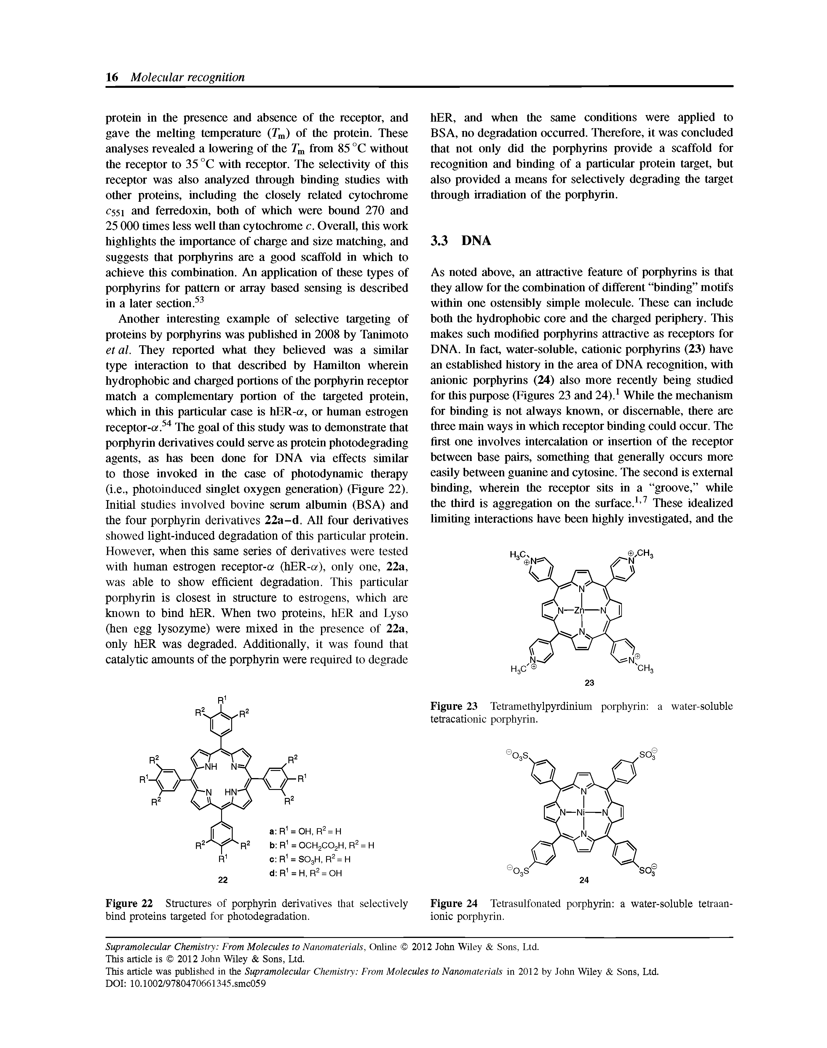 Figure 24 Tetrasulfonated porphyrin a water-soluble tetraan-ionic porphyrin.