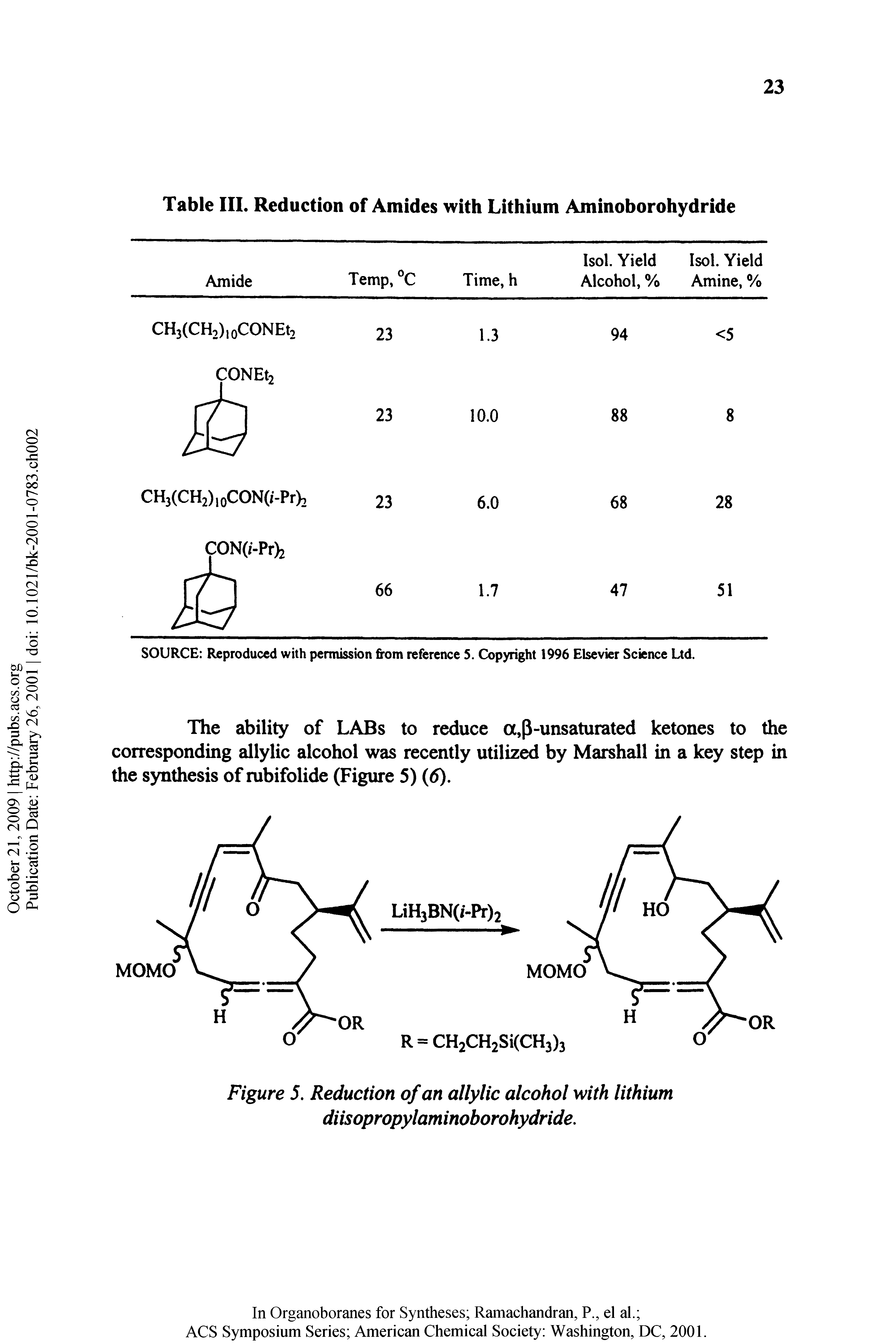 Table III. Reduction of Amides with Lithium Aminoborohydride...