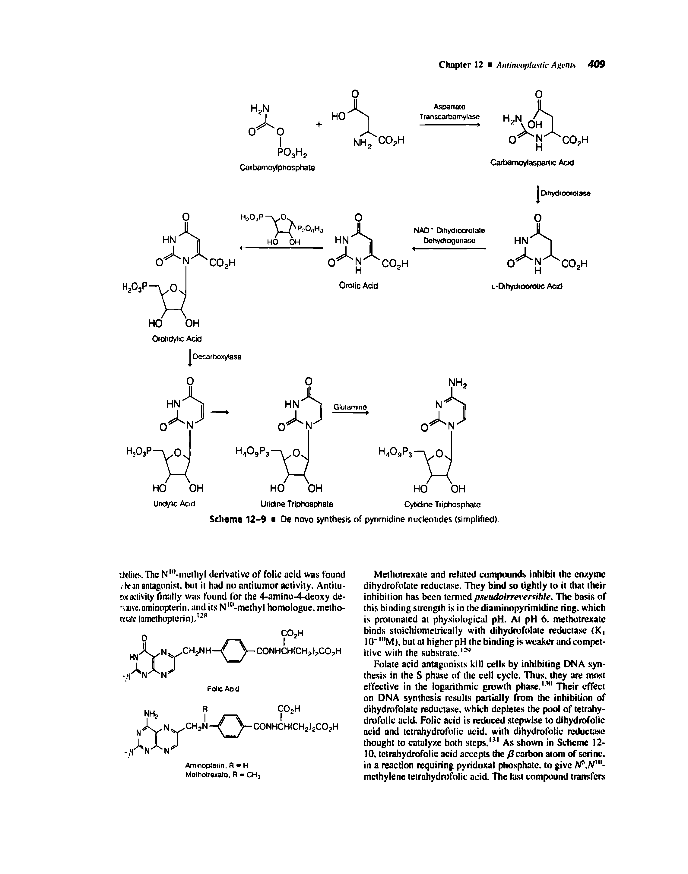 Scheme 12-9 De novo synthesis of pyrimidine nucleotides (simplified).