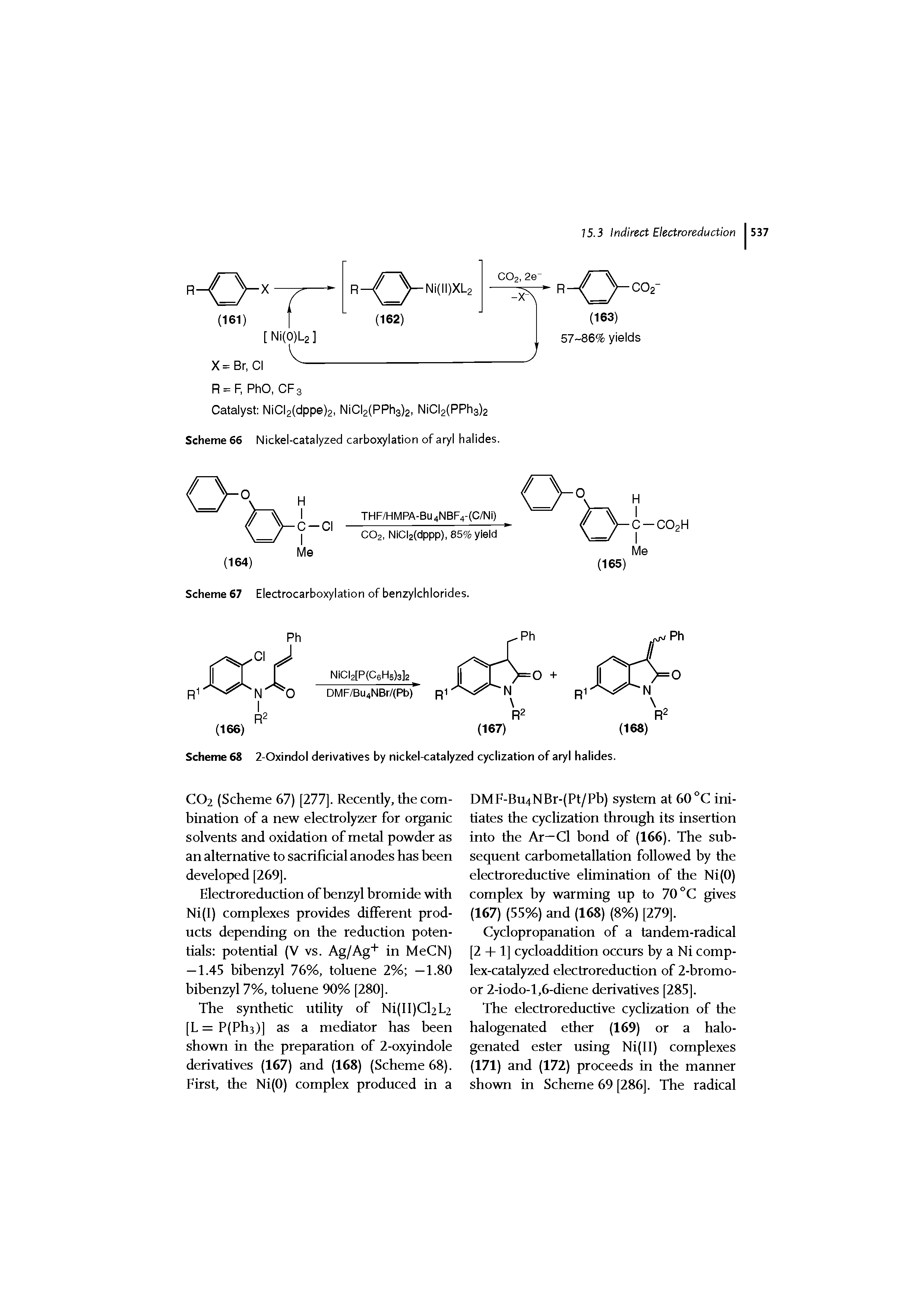 Scheme 68 2-Oxindol derivatives by nickel-catalyzed cyclization of aryl halides.