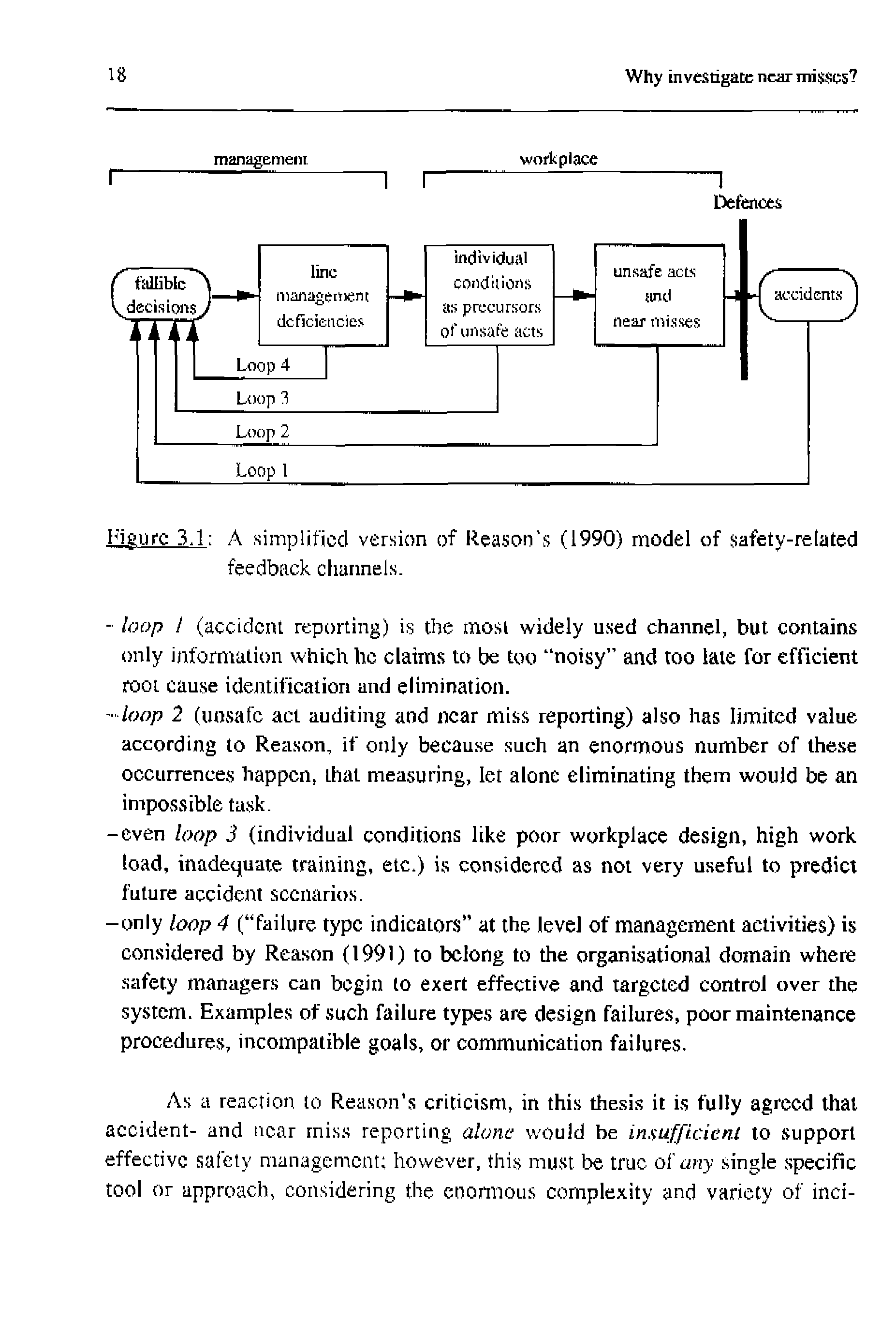 Figure 3.1 A simplified version of Reason s (1990) model of safety-related feedback channels.