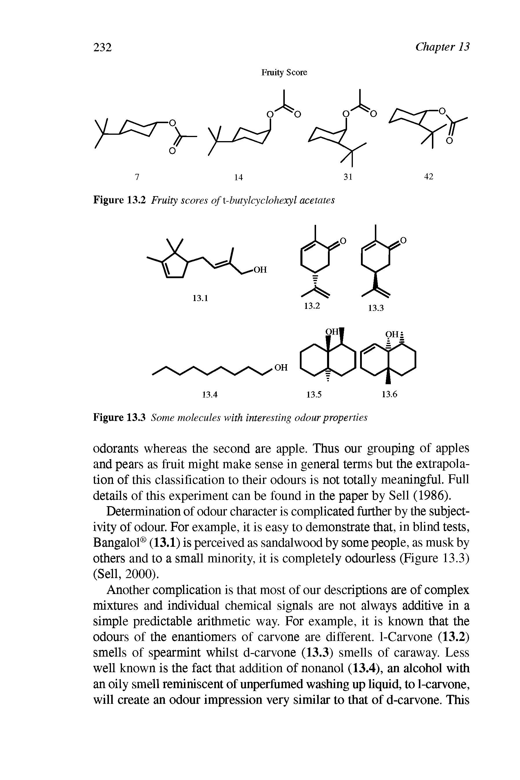 Figure 13.3 Some molecules with interesting odour properties...